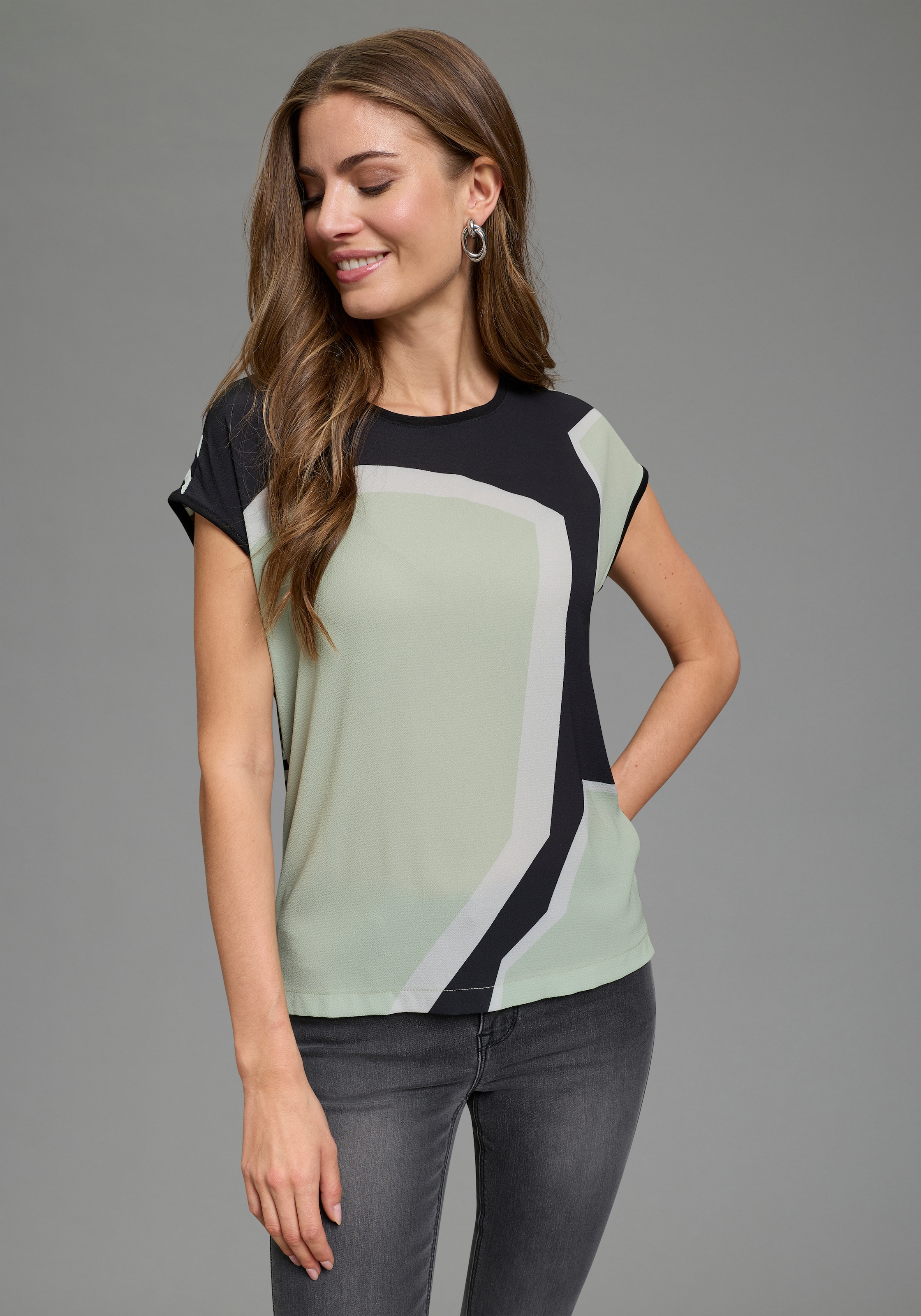 Laura Scott Hemdbluse für Casual- und Sommermode, mit U-Boot-Ausschnitt, Ku günstig online kaufen