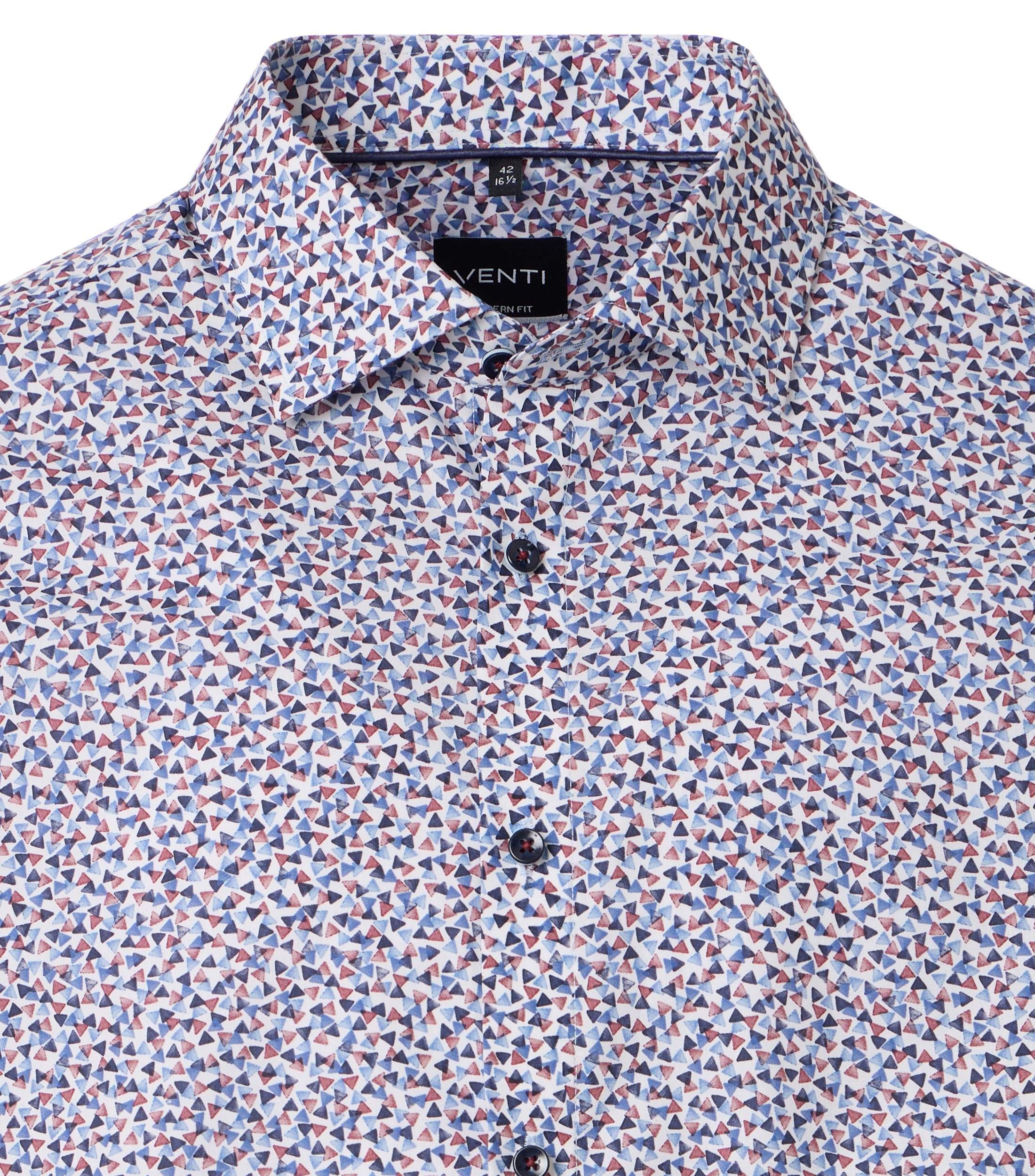 Businesshemd VENTI "VENTI Businesshemd Print", Herren, Gr. 43, Normalgrößen, blau, 100% Baumwolle, bedruckt, schmal, Hemden 2