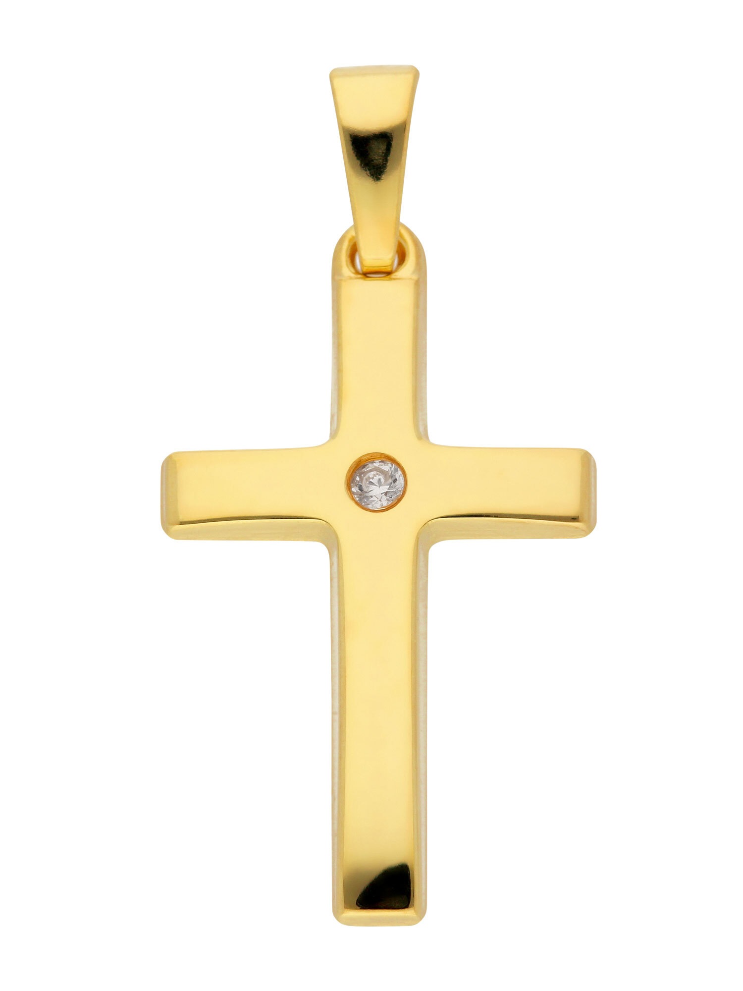 ADELIA ́S Damen Kettenanhänger "Damen Gold Schmuck 333 Gold Kreuz Anhänger mit Zirkonia", mit Zirkonia, Gold, gold, Gold, Schmuckanhänger, mit
