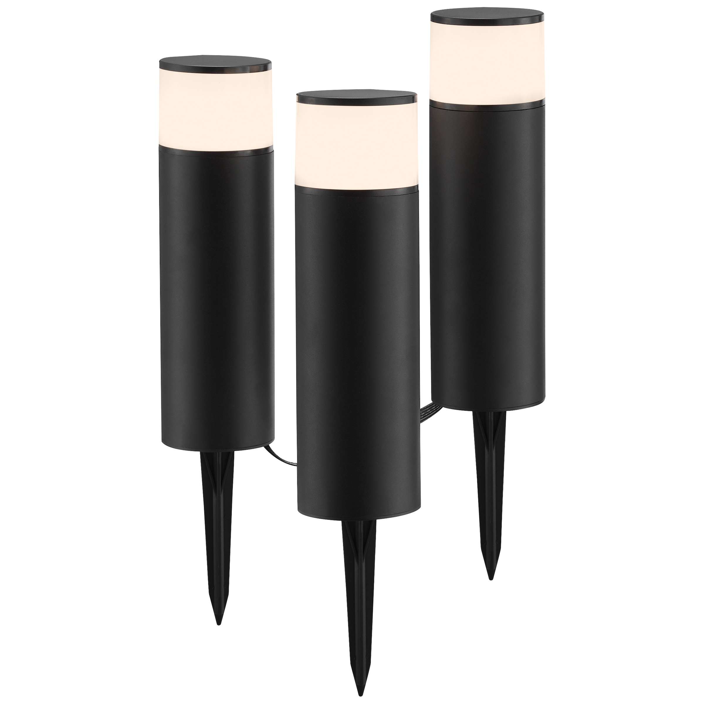Brilliant LED Gartenleuchte »Dody« LED-Modul 3 Stk. warmweiß - kaltweiß LED Gartenspieß 3er Set, dimmbar, RGB, CCT, IP44, App steuerbar