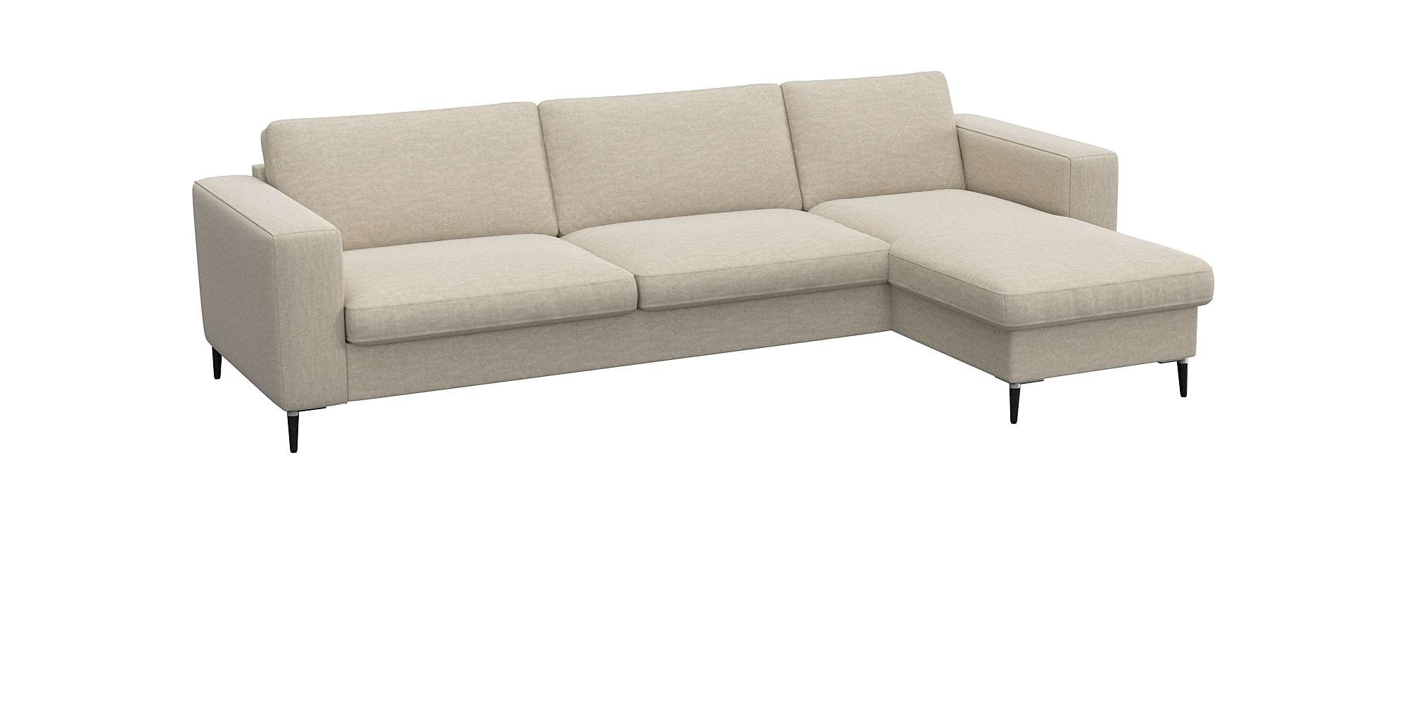 FLEXLUX Ecksofa »Fiore, superbequemer Sitzkomfort durch Kaltschaum im Sitz, L-Form«, breite Armlehnen, Füße Alu+schwarz