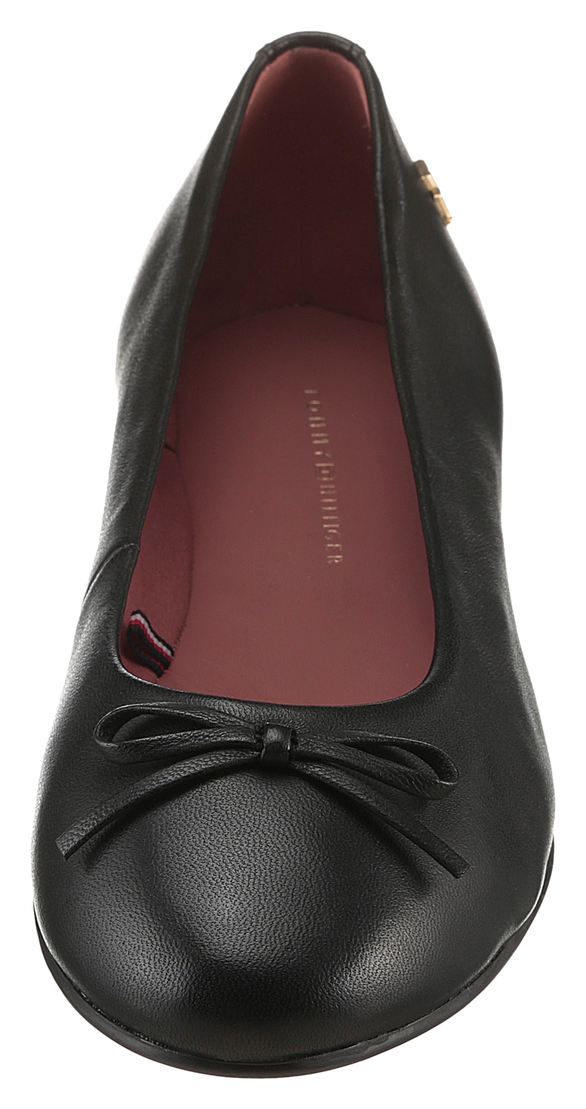 Tommy Hilfiger Ballerina »BALLERINA LEATHER FLAT BOW«, Slipper, Schlupfschuh, Businessschuh mit Zierschleife