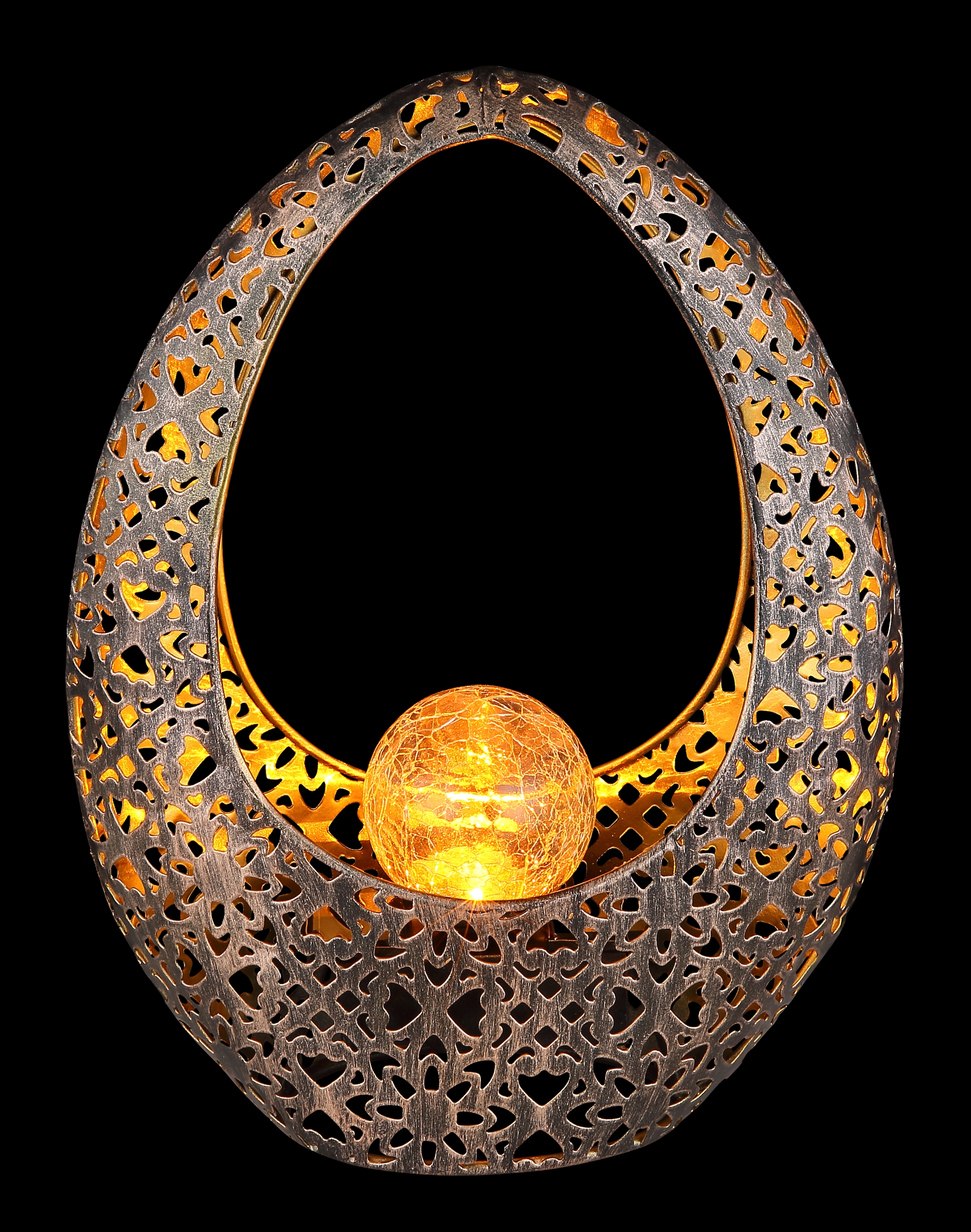 GLOBO LIGHTING LED Solarleuchte »SOLARLEUCHTE METALL BRONZEFARBEN, 1XLED« LED-Modul 1 Stk. Warmweiß