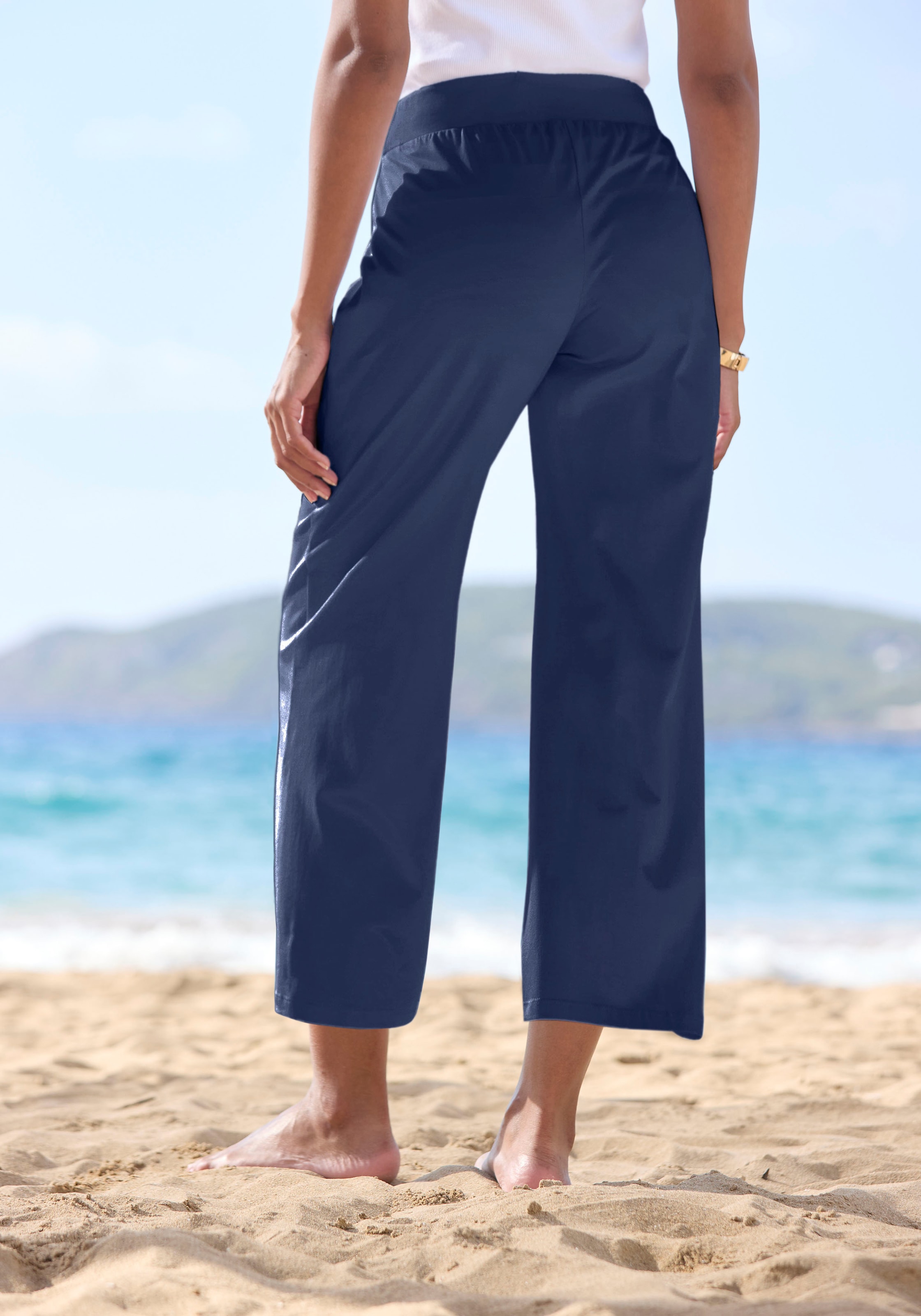 Beachtime 7/8-Strandhose, aus weichem Jersey, Wide-Leg, Jogginghose, Relaxhose