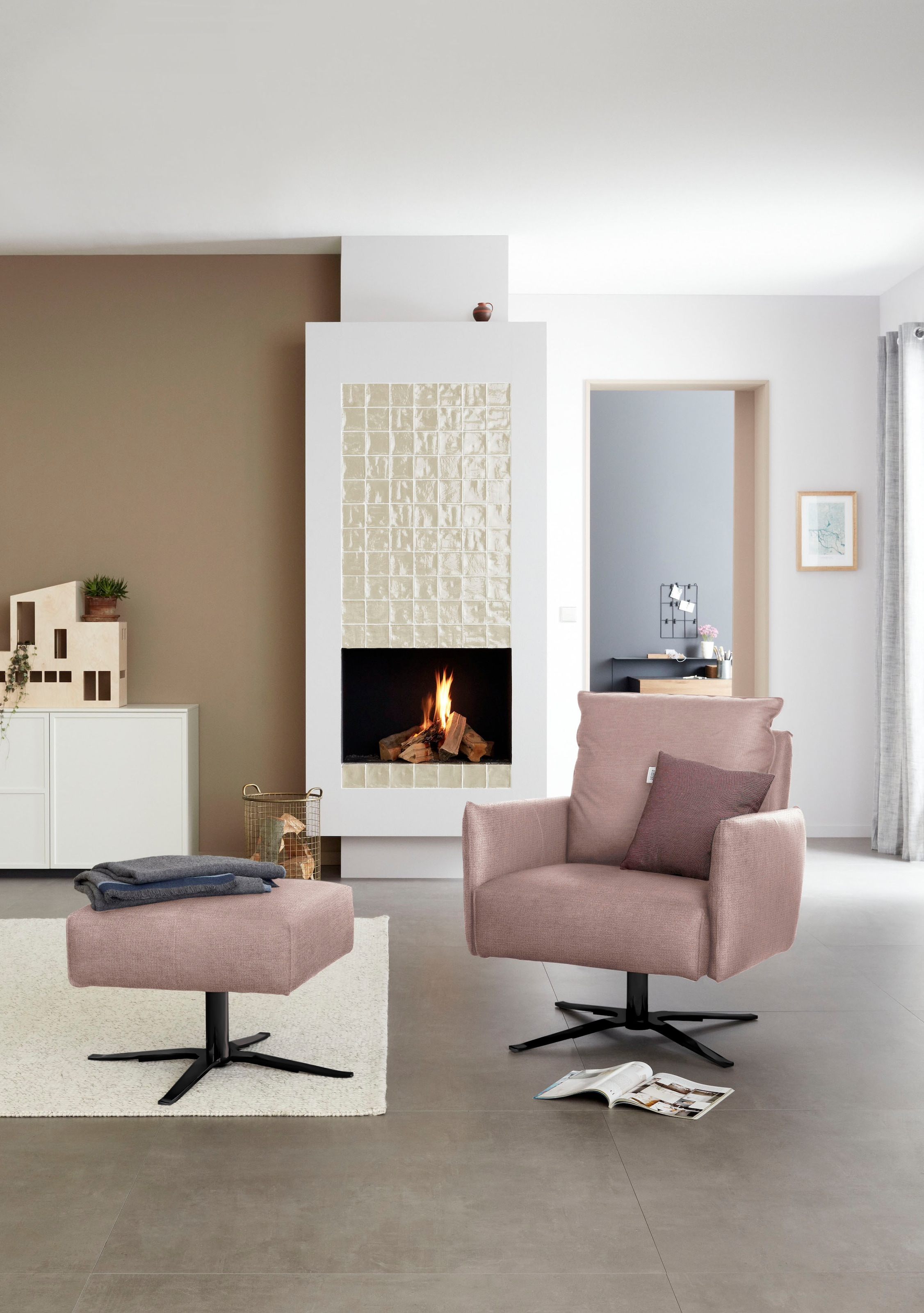 SCHÖNER WOHNEN-Kollektion Sessel »Lineo Drehsessel, bequem und komfortabel, Clubsessel und Loungesessel«, 360° drehbar