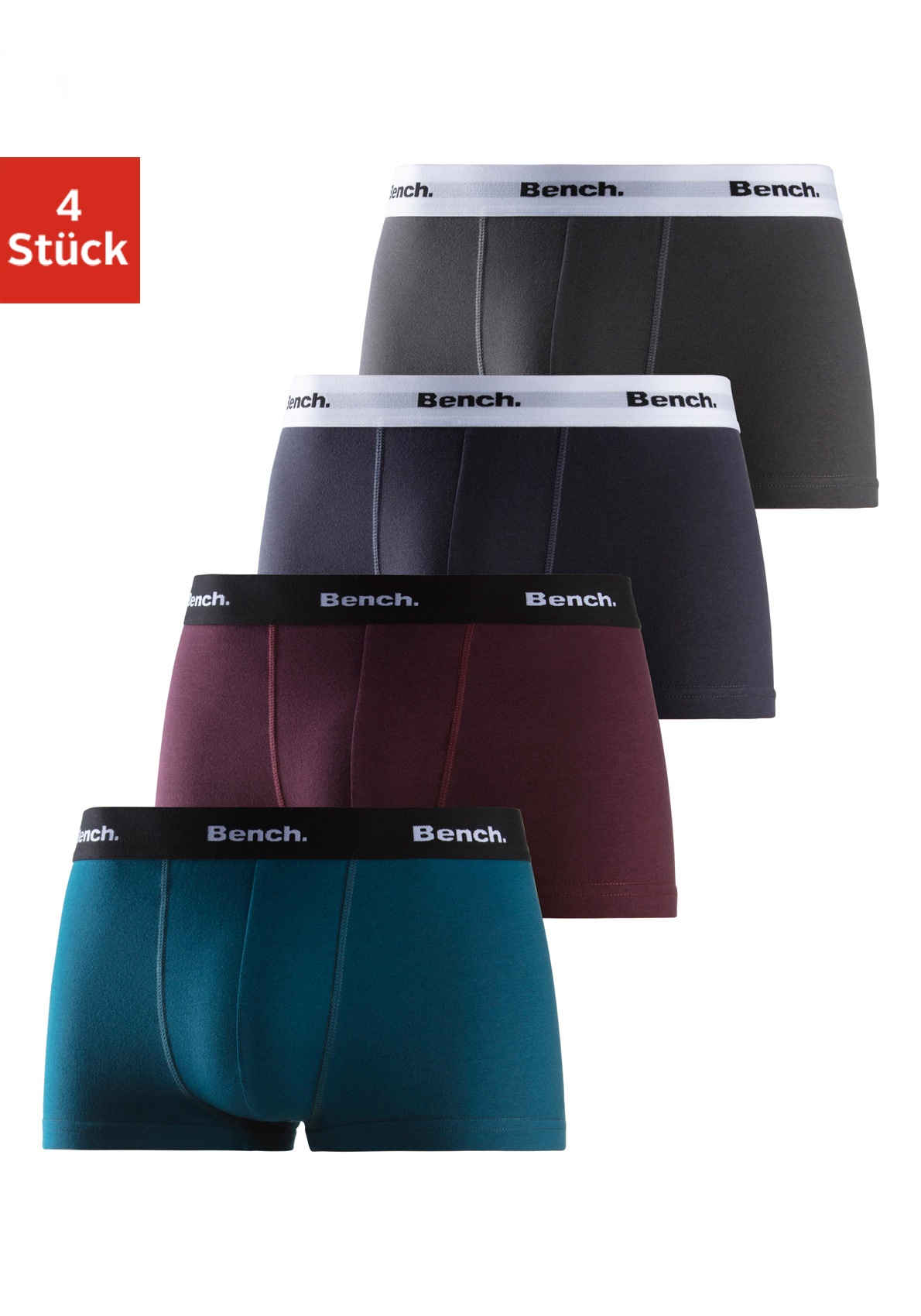 Bench. Hipster Packung, 4 Stk. knapp sitzende Boxershorts aus Baumwollmischung