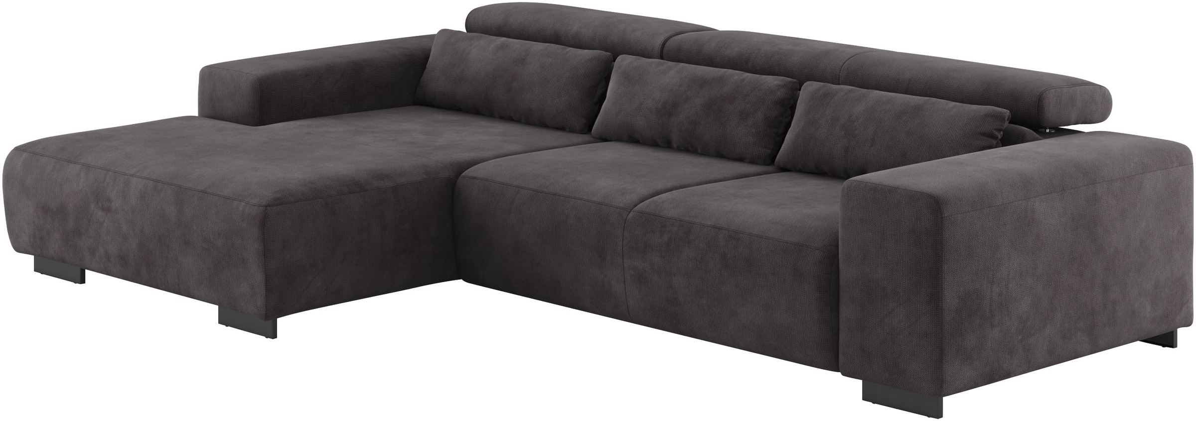 COTTA Ecksofa »Side L-Form, mit Kopfteilverstellung & 3 Nierenkissen«, optional motorische Sitztiefenverstellung