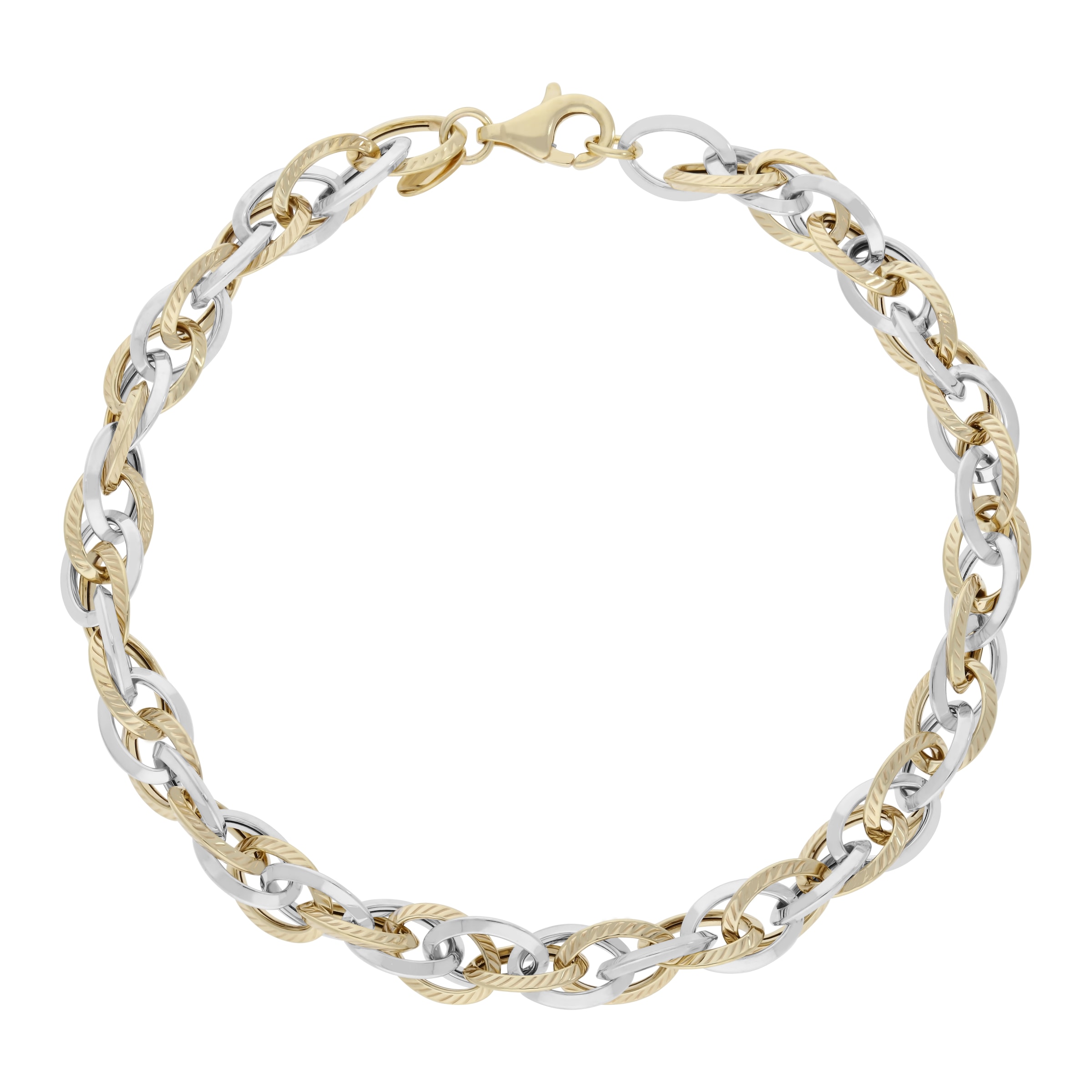 Firetti Armband »Schmuck Geschenk Gold 585 Armschmuck Doppelankerkette bicolor«