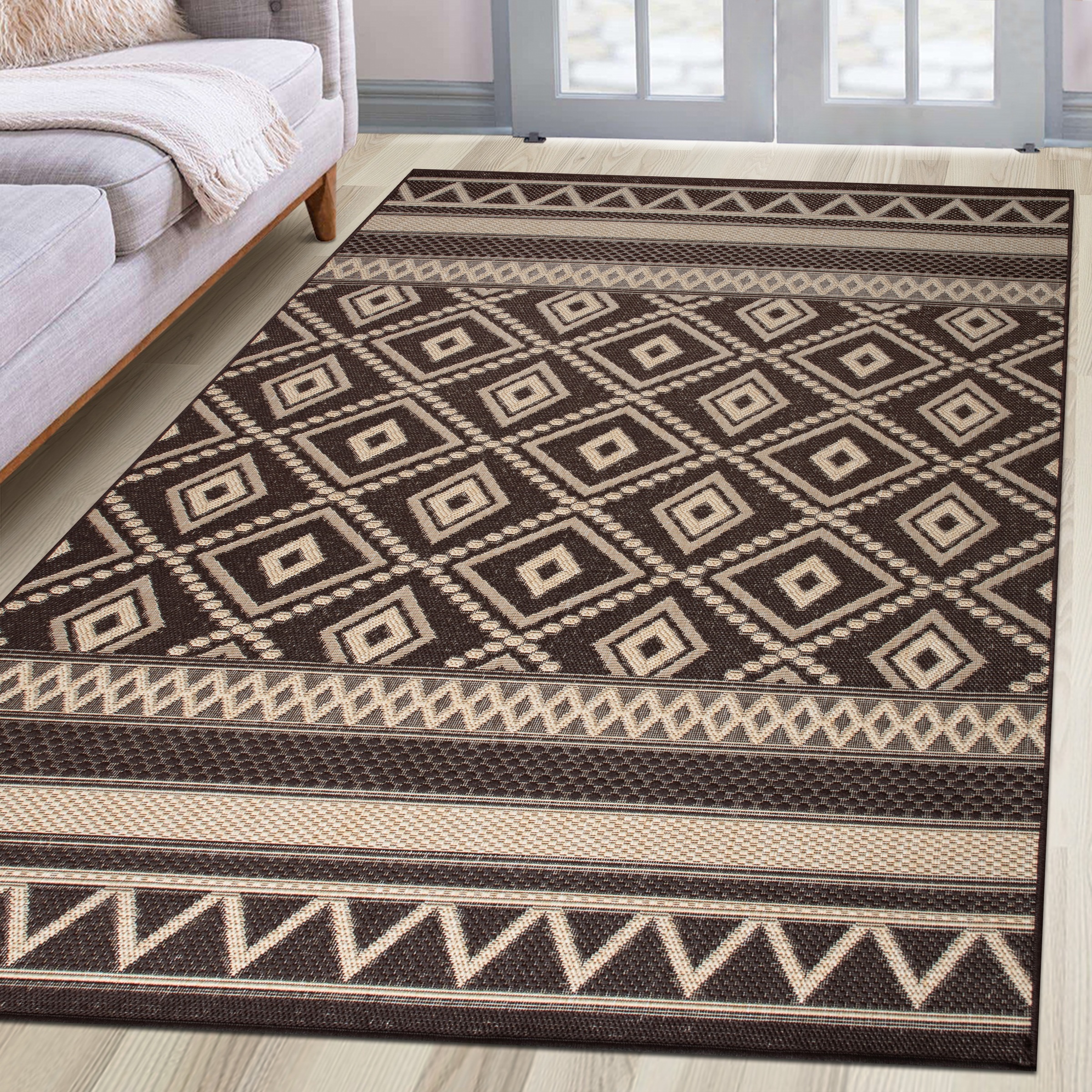 my home Teppich »Toronto auch als Läufer erhältlich«, rechteckig, 3 mm Höhe, In- und Outdoor geeignet, Sisal-Optik, Wetterfest & UV-beständig, Boho