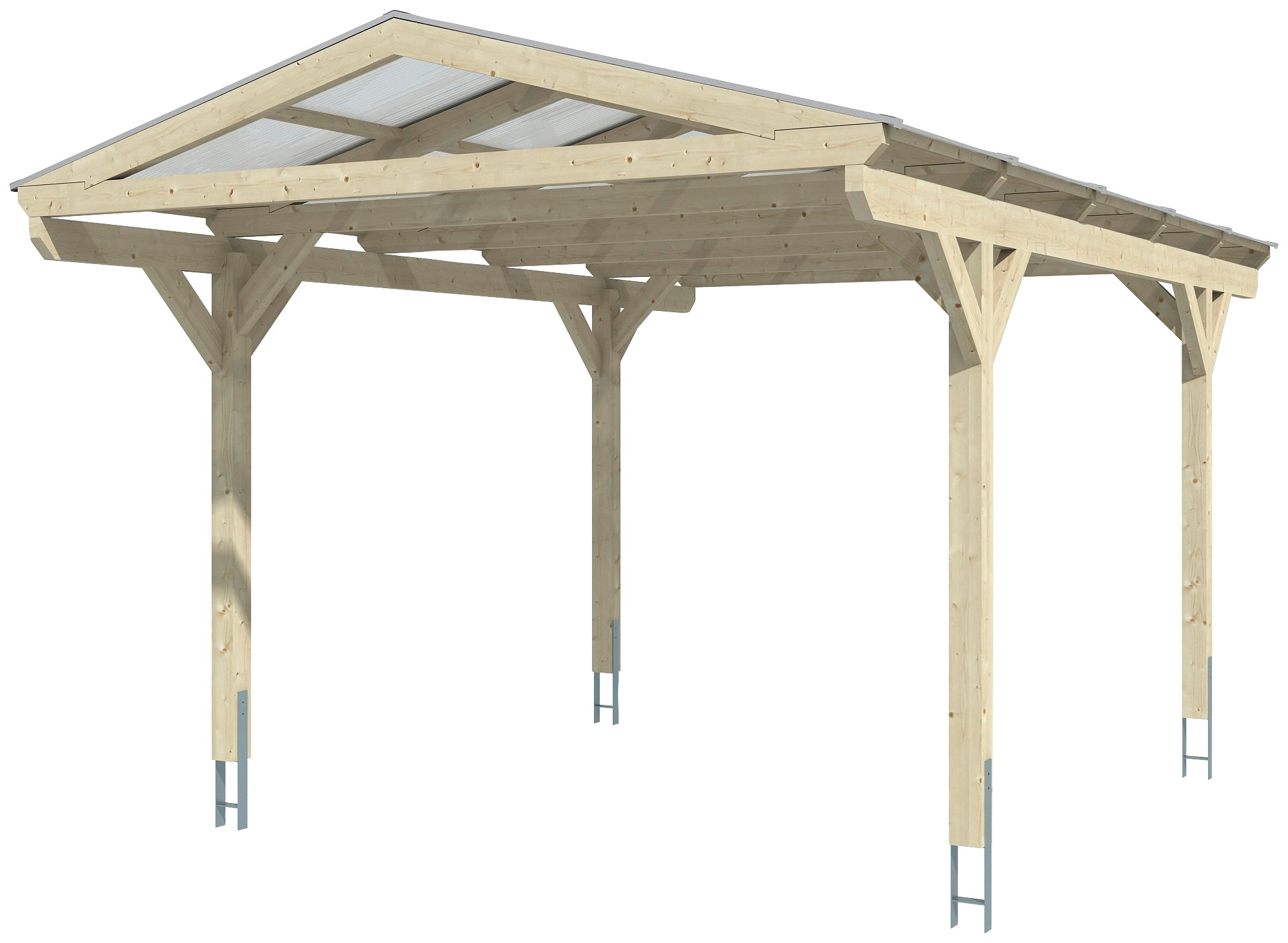Skanholz Einzelcarport »Westerwald«, Leimholz-Nordisches Fichtenholz, 326 cm, dunkelgrau