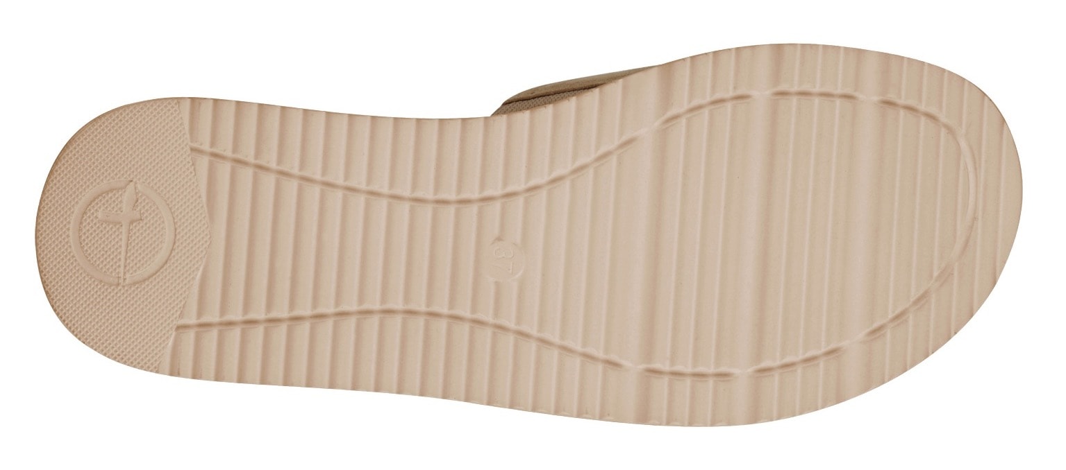 Tamaris Pantolette, Keilabsatz, Sommerschuh, Schlupfschuh mit hübscher Zierschnalle