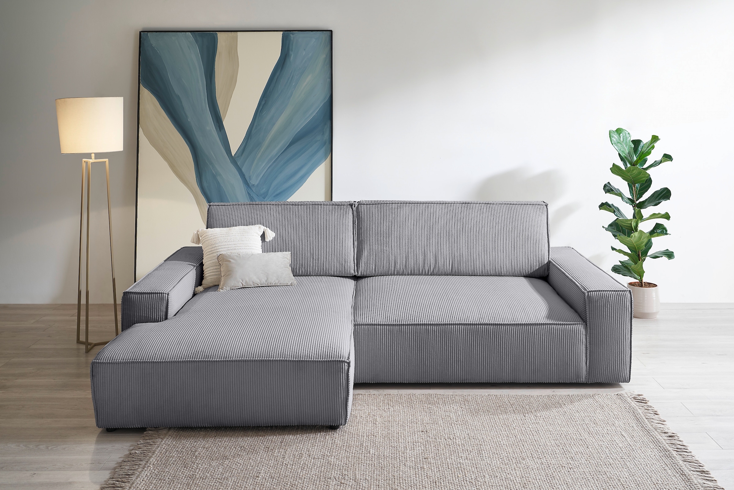 Home affaire Ecksofa "NEU: SHERWOOD XXL 284, Big-Sofa L-Form, tiefe Sitzflä günstig online kaufen
