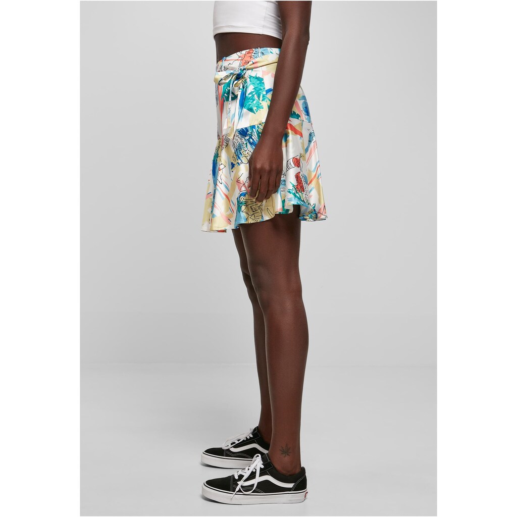 URBAN CLASSICS Jerseyrock »Urban Classics Damen Ladies AOP Satin Mini Skirt«, (1 tlg.)