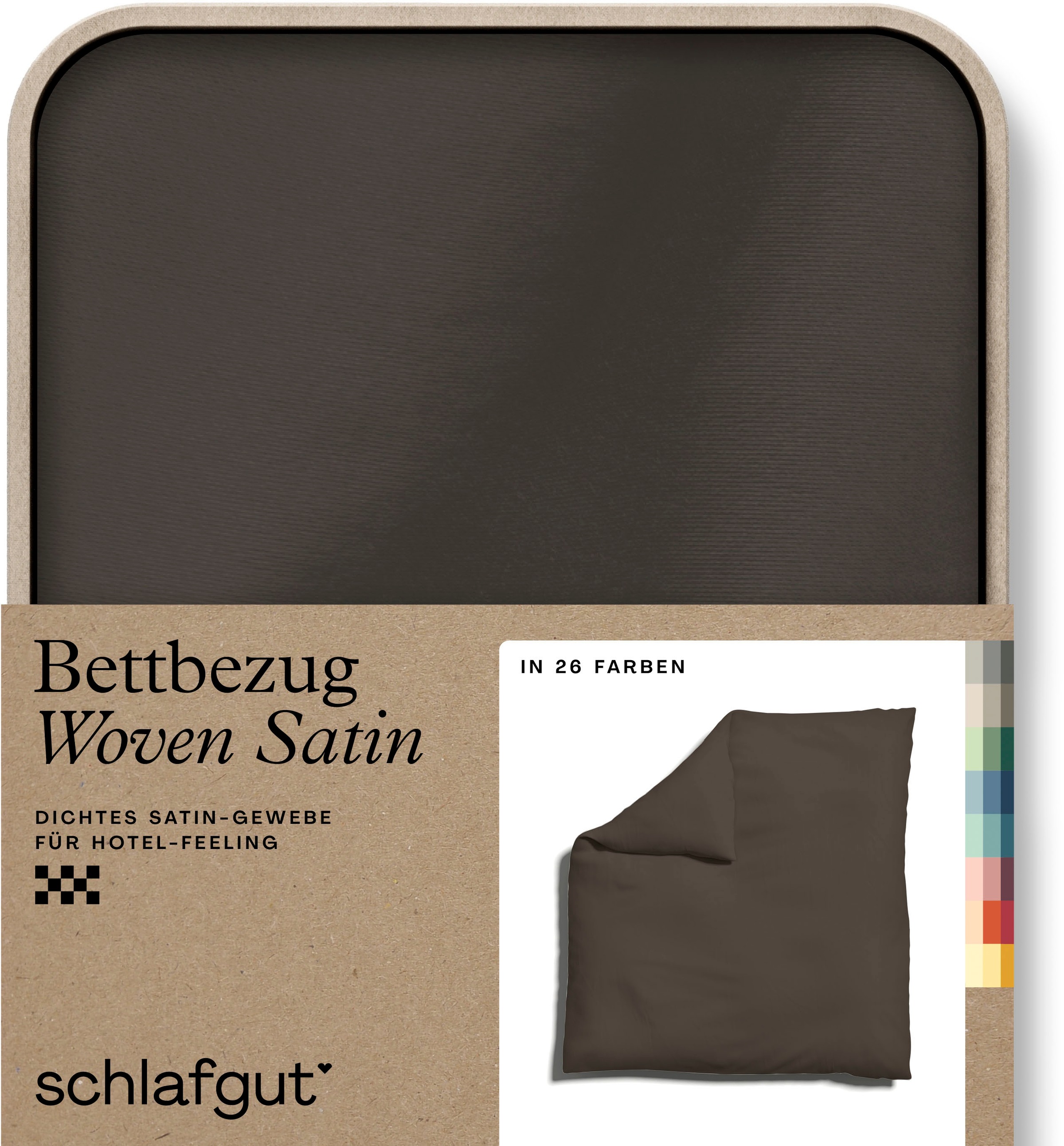 Schlafgut Bettbezug "Premium Woven Satin, 100% Baumwolle, Fadendichte 300TC" besonders dicht gewebt, Mix & Match: passender Kissenbezug erhältlich