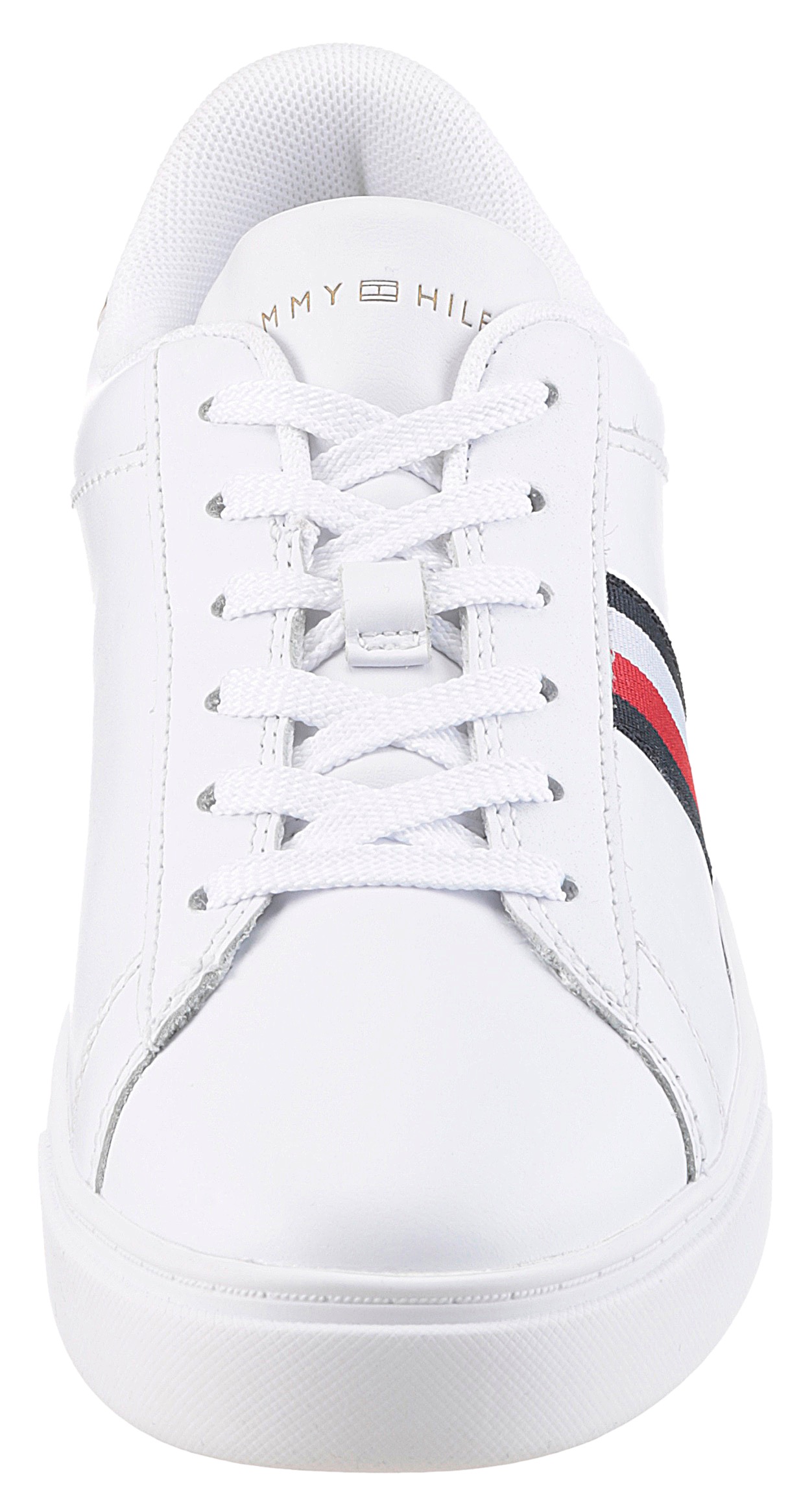 Tommy Hilfiger Plateausneaker »ESSENTIAL COURT SNEAKER STRPS«, Freizeitschuh, Halbschuh, Schnürschuh mit typischen Streifen