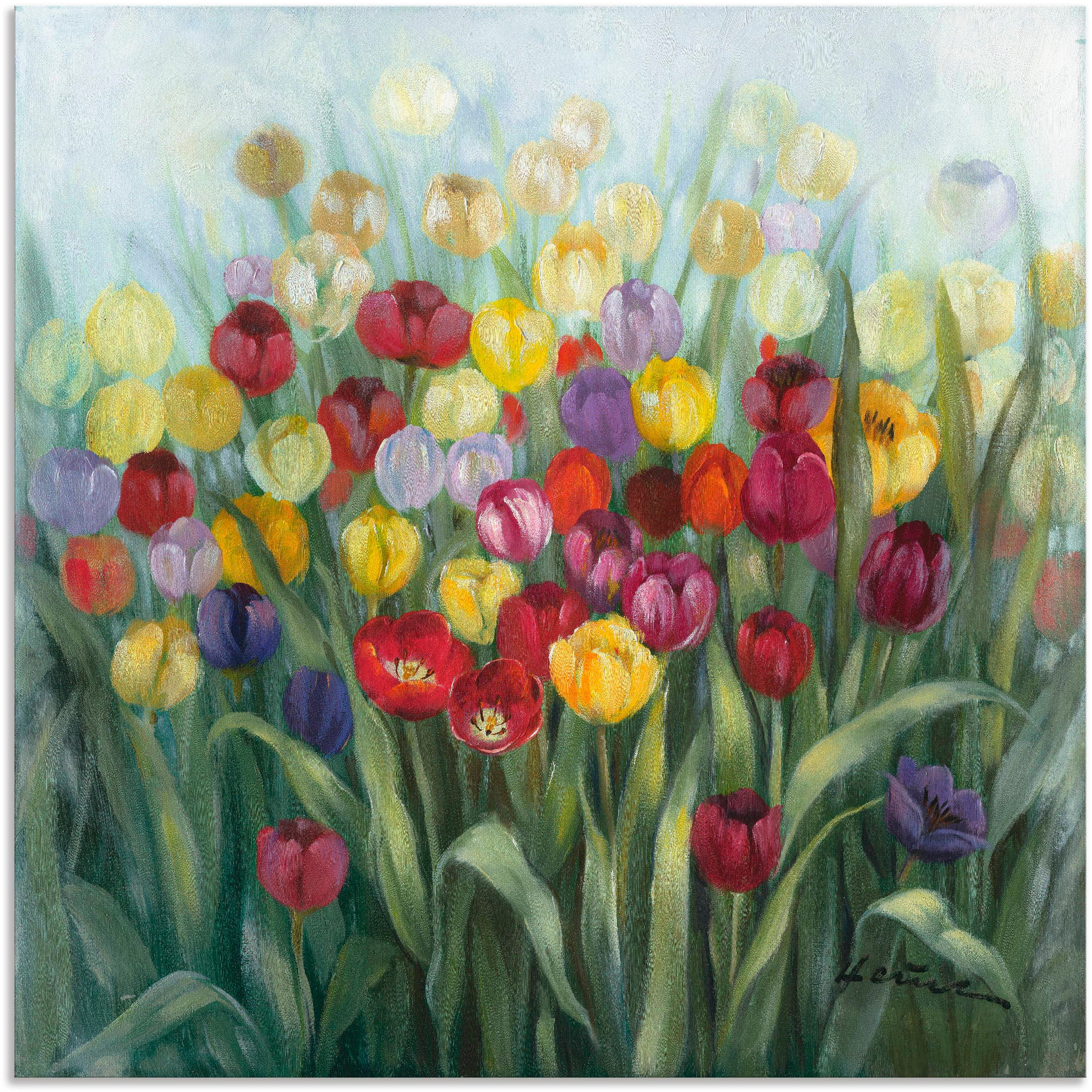 Artland Wandbild "Tulpenwiese II", Blumenwiese, (1 St.), als Alubild, Outdoorbild, Leinwandbild, Poster in verschied. Gr