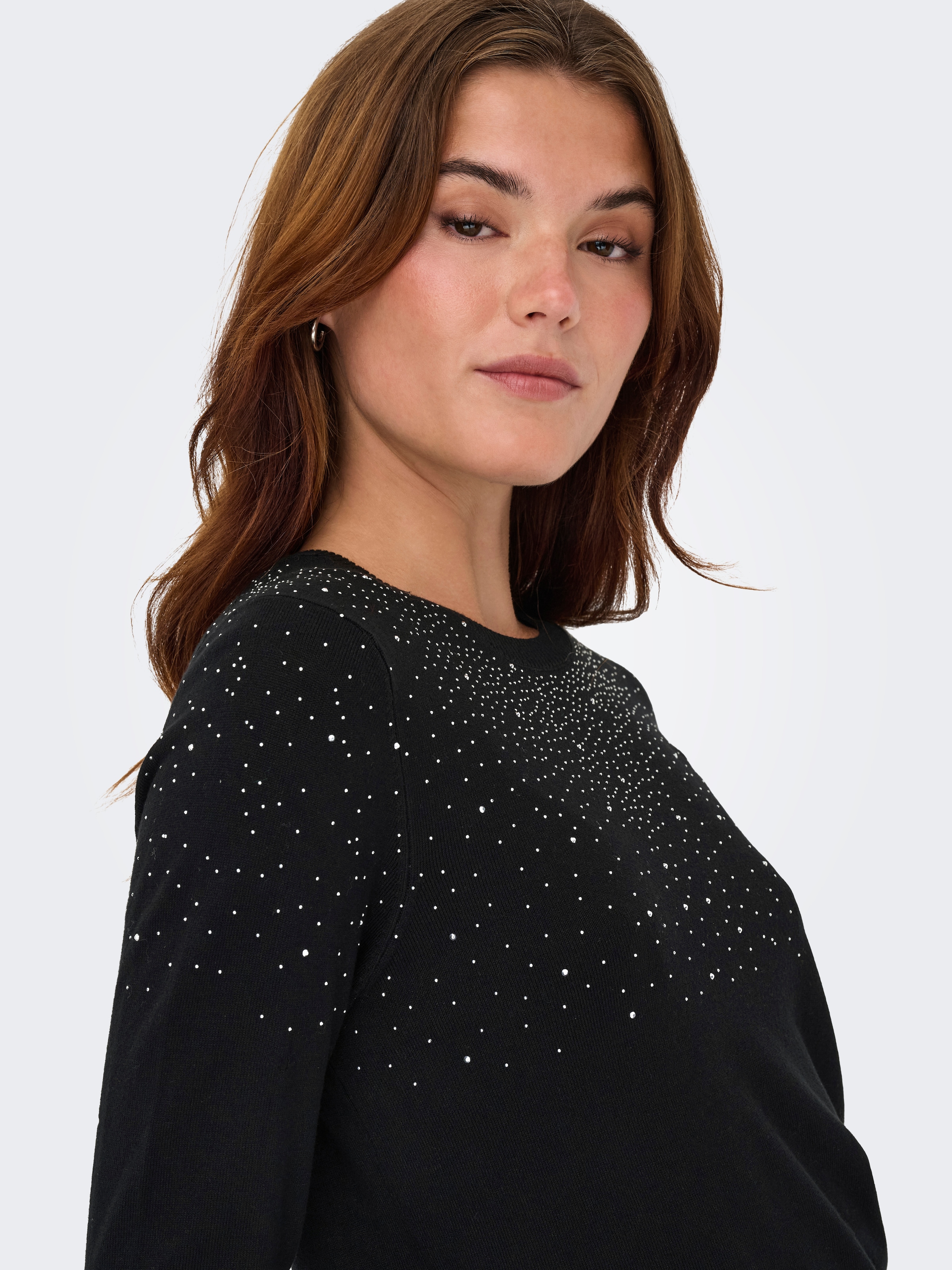 ONLY Kurzarmpullover »ONLANABELLA LS BLING O-NECK KNT«