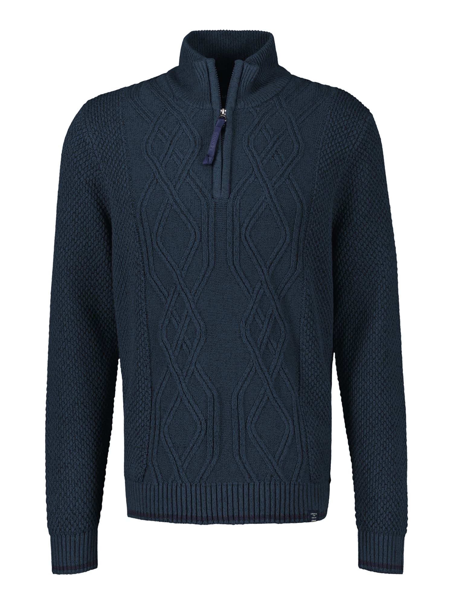 LERROS Strickpullover "LERROS Strickpullover mit Zopfmuster und Troyerkrage günstig online kaufen