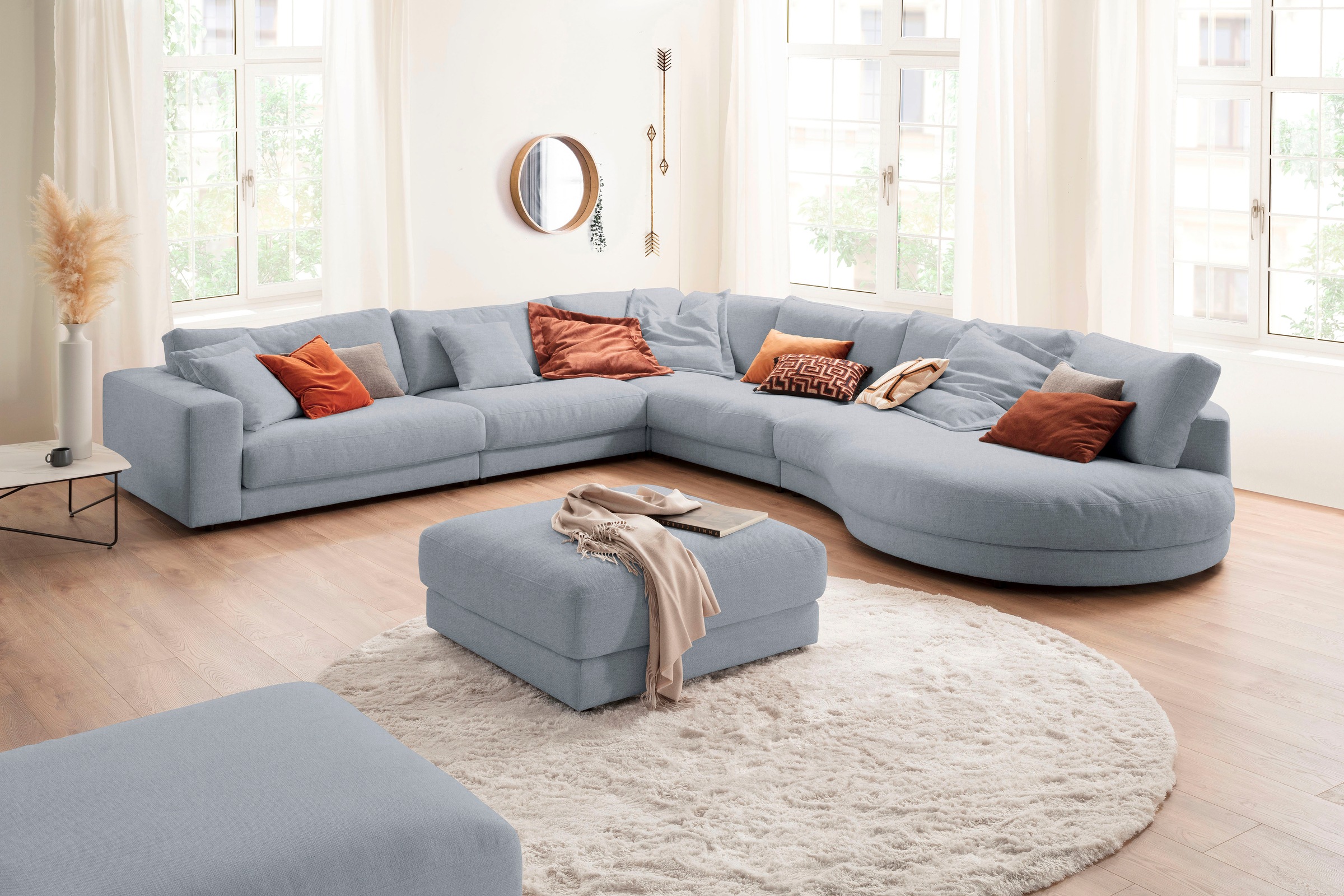 3C Candy Ecksofa "Enisa II, bequem und komfortabel, Mega Familiensofa, L-Form" incl. 3 Flatterkissen, wahlweise mit Flecken-Schutz-Bezug Easy care