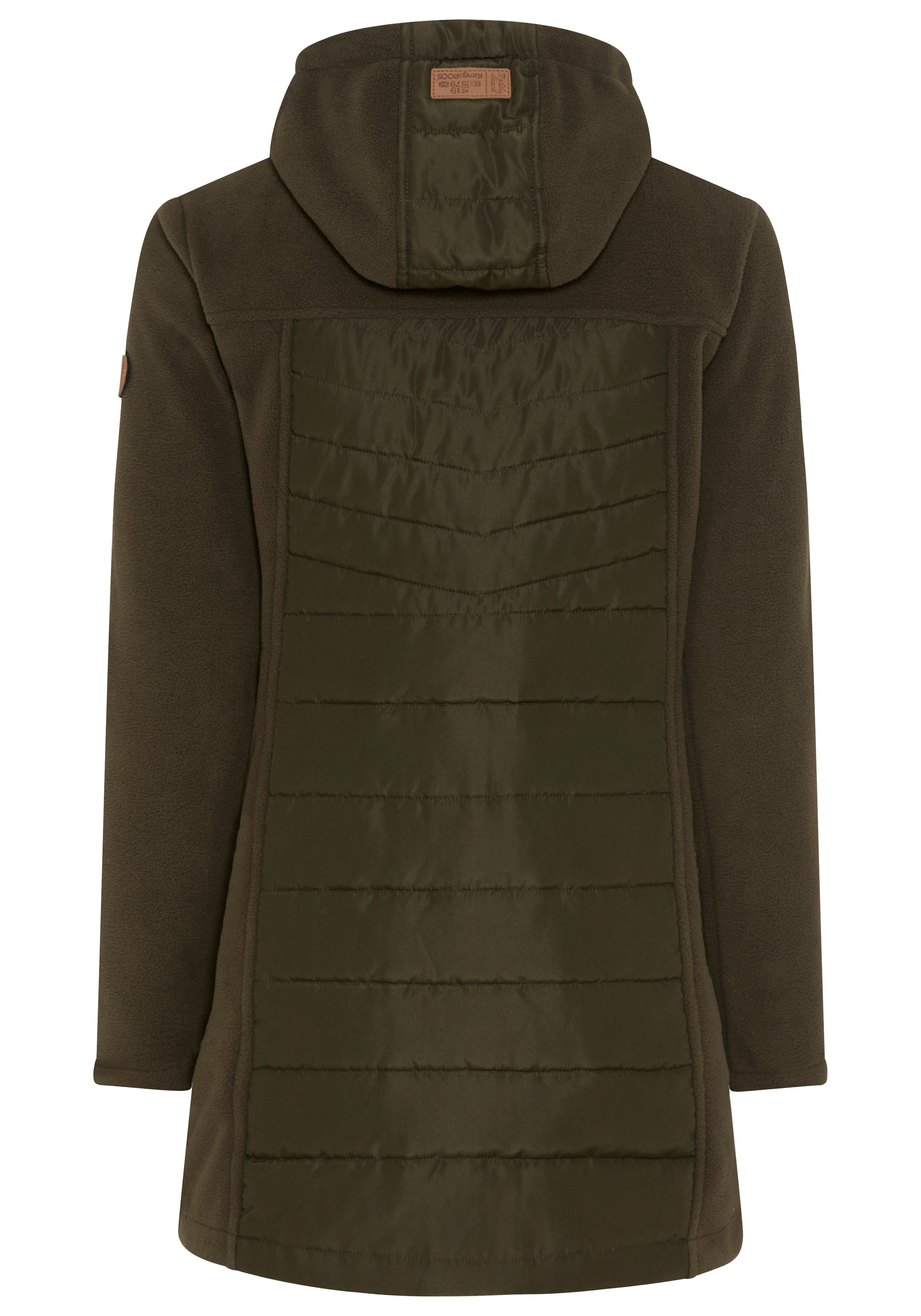 KangaROOS Langjacke mit Kapuze Hybridjacke - Fleecejacke mit wattierten Bereichen