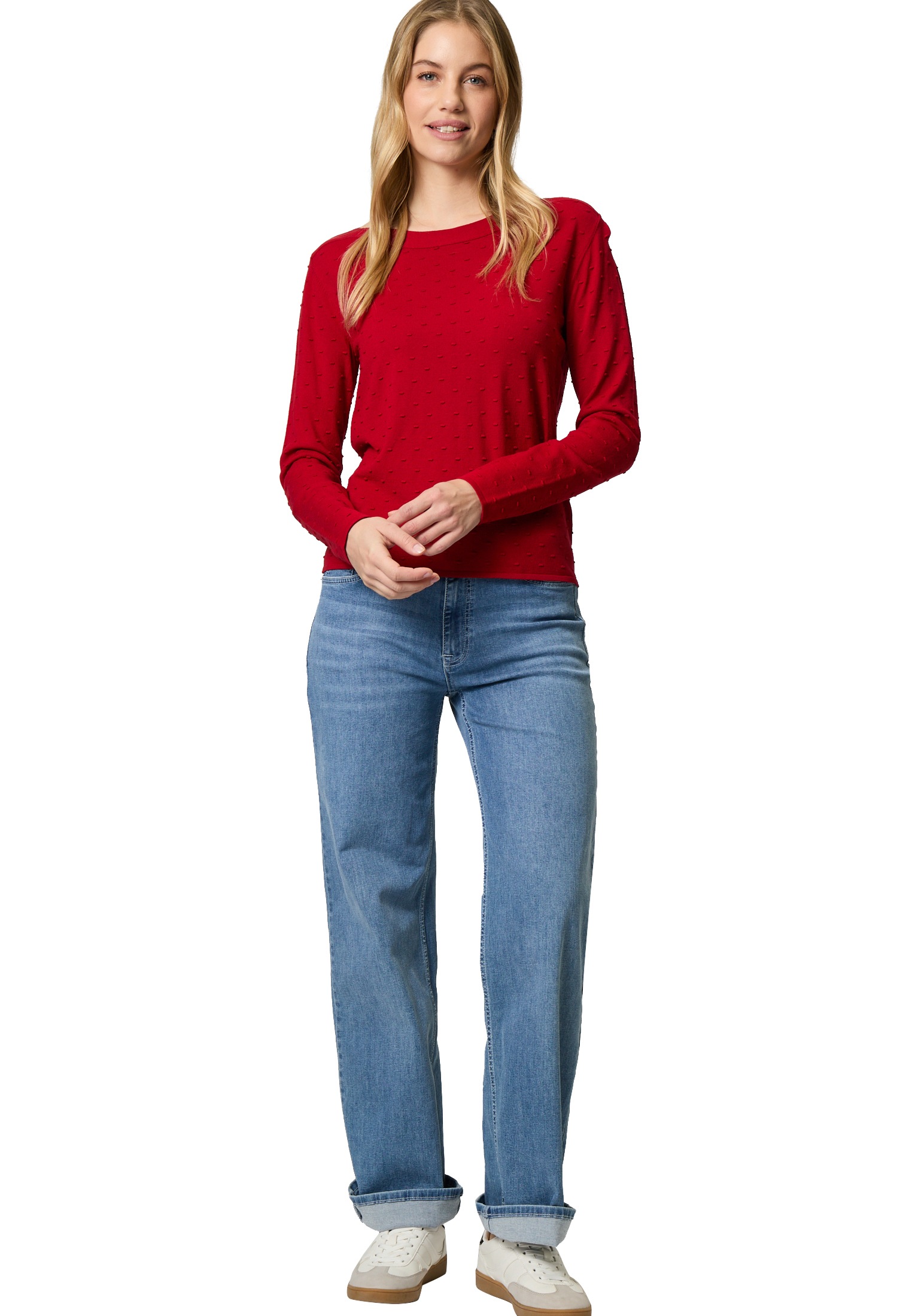 Zero Strickpullover »zero Pullover mit Punktstickerei«, (1 tlg.), weiteres Detail