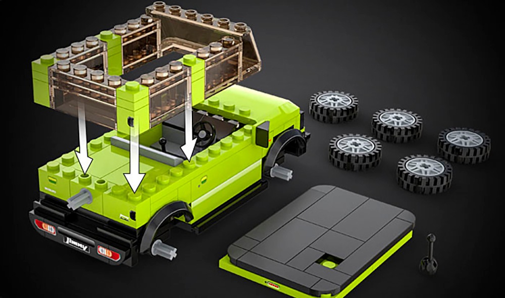 Jamara Konstruktions-Spielset »CaDA, Suzuki Jimny 1:24 grün Bricks«, (192 St.)