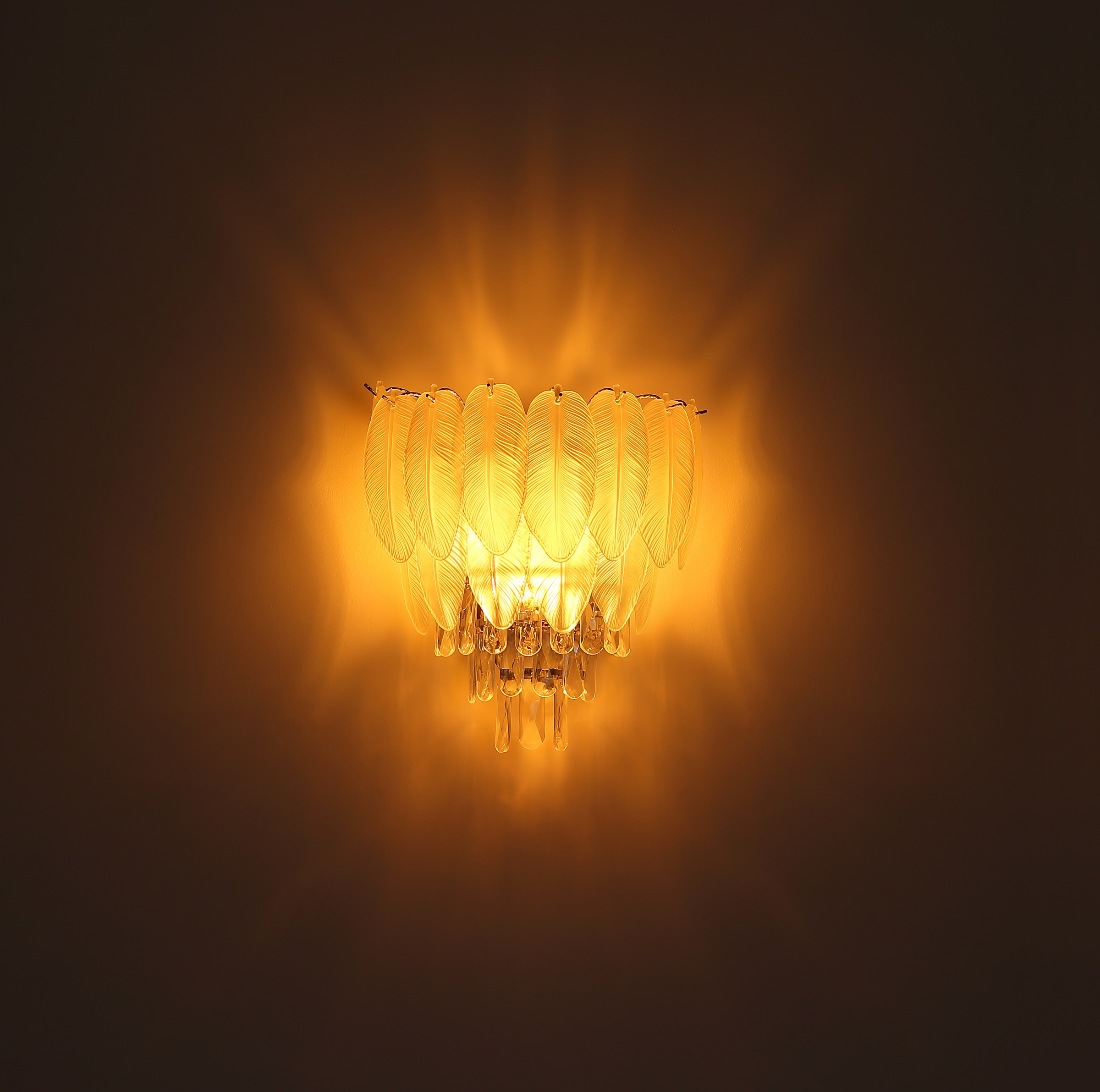 GLOBO LIGHTING Wandleuchte »DALTON«, Leuchtmittel E14 | ohne Leuchtmittel, Wandlampe/Metall/Kristalle/Glas rauchfarben/elegant/Wohnzimmer/Flur
