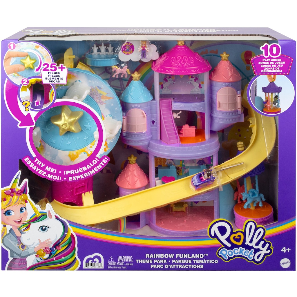 Polly Pocket Spielwelt »Pollyville Regenbogen-Einhornspaß Freizeitpark«