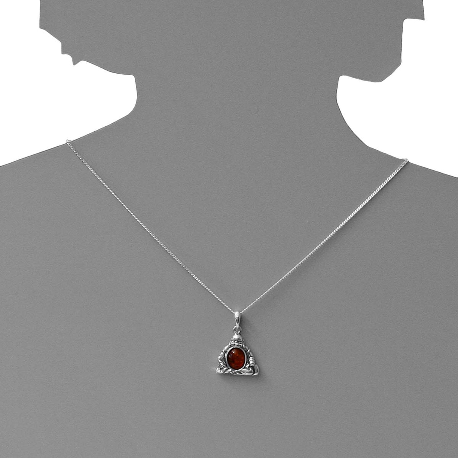 Kette mit Anhänger OSTSEE-SCHMUCK "Ostsee-Schmuck Kette mit Anhänger Buddha" Gr. 42, silber, Halsketten, Damen, 42cm, Silber 925 (Sterlingsilber), L: 40 2