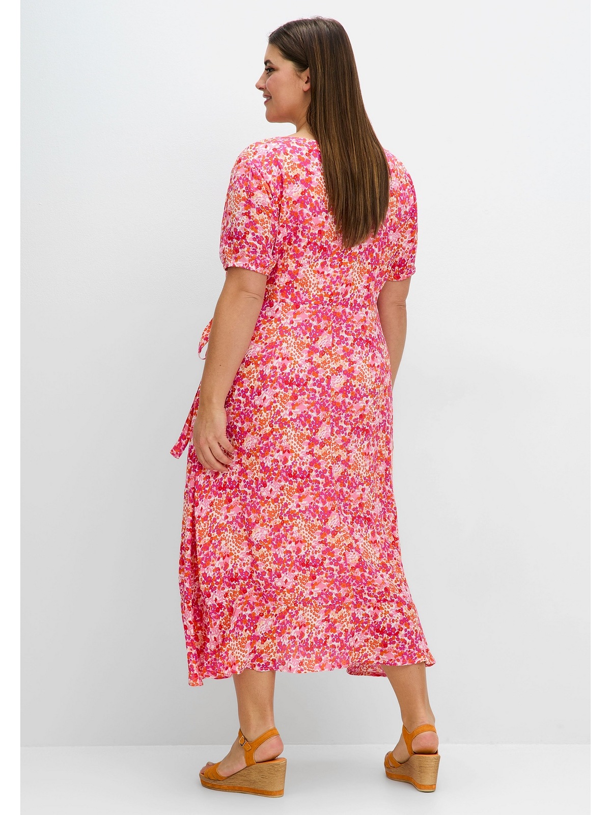 Sheego Sommerkleid "Große Größen", in Wickeloptik, mit Blümchenprint günstig online kaufen
