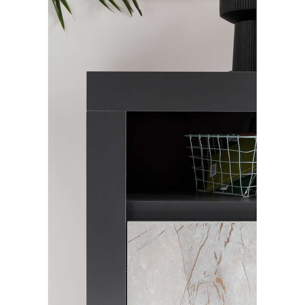 Wohnen Kommoden & Sideboards Premium collection by Home affaire Sideboard »Stone Marble«, mit einem edlen Marmor-Optik Dekor, Br