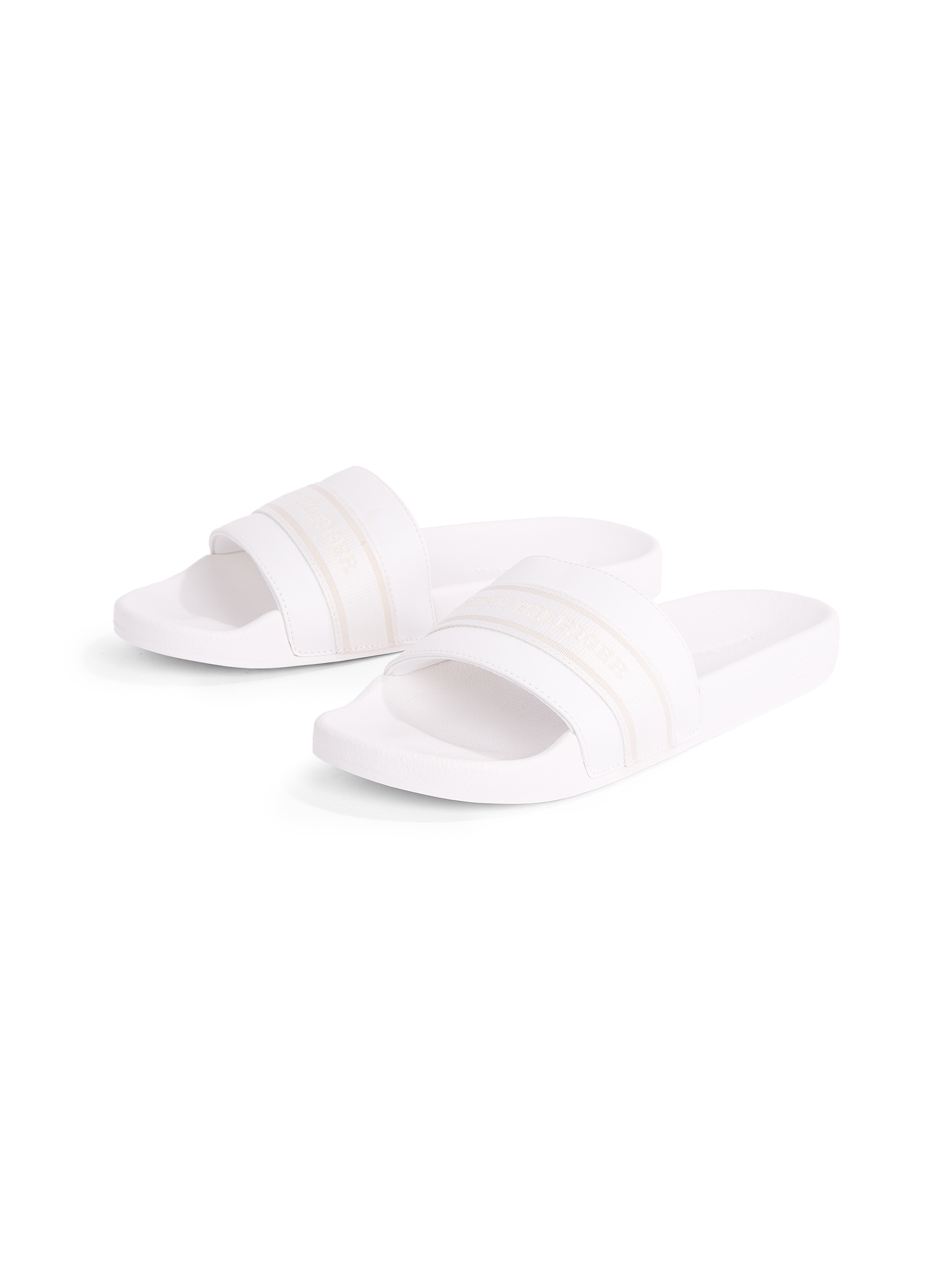 Tommy Hilfiger Pantolette »HILFIGER POOLSIDE WITH WEBBING«, Plateau, Sommermode, Bequemschuh, Flats mit Textilband