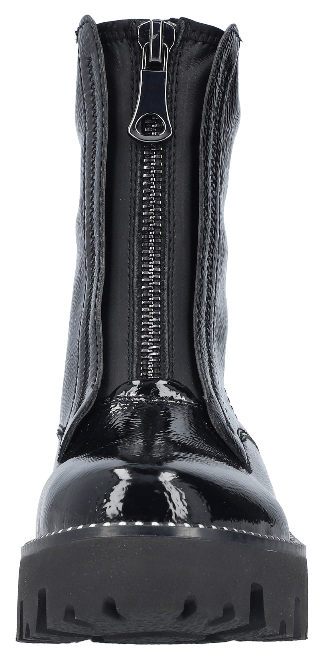 Rieker Winterstiefelette, Boots, Front Reißverschluss, Profilsohle, Nieten besetzter Rahmen
