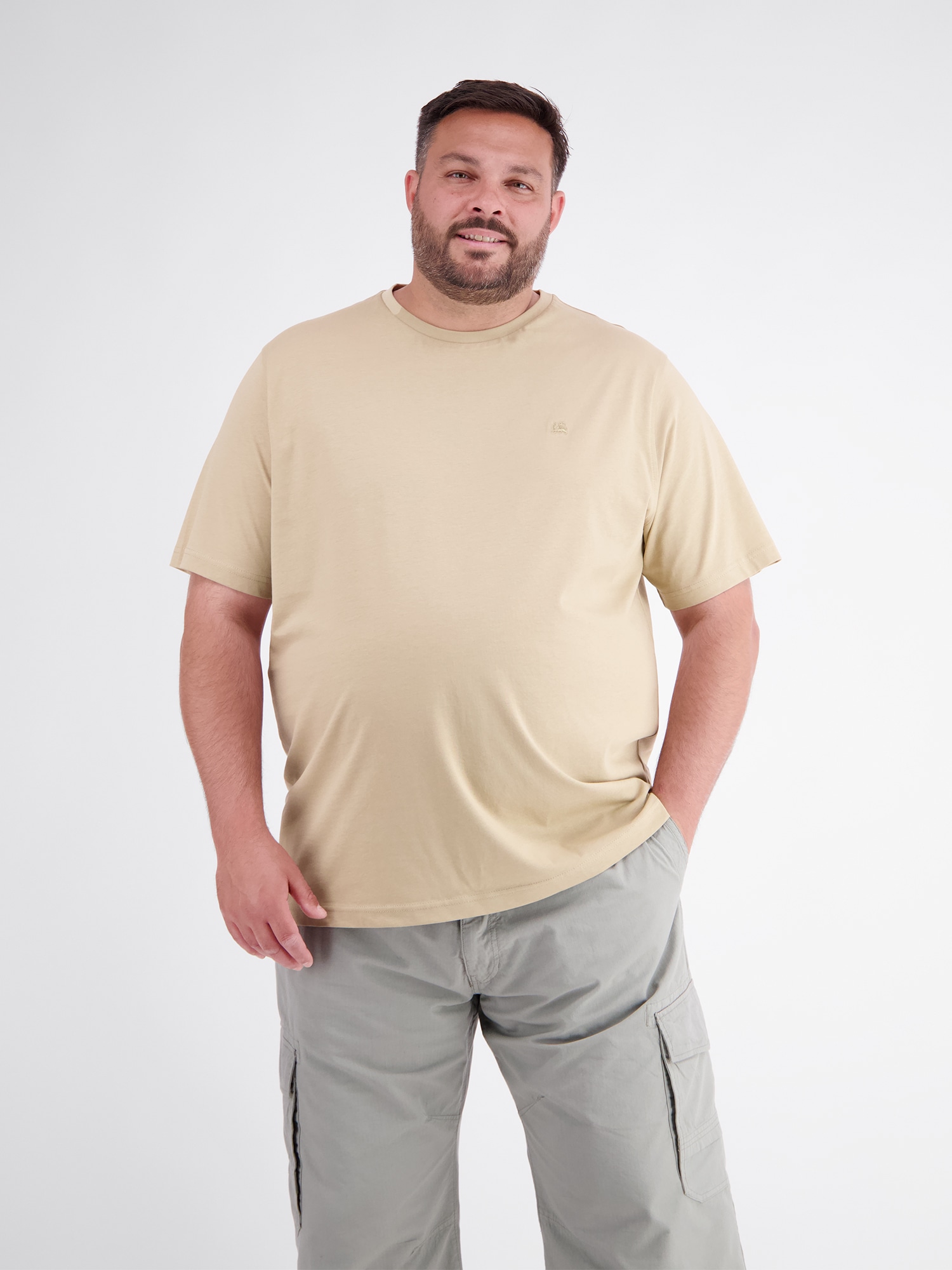 LERROS Rundhalsshirt "T-Shirt mit Rundkragen aus weicher Baumwolle, große Größen"