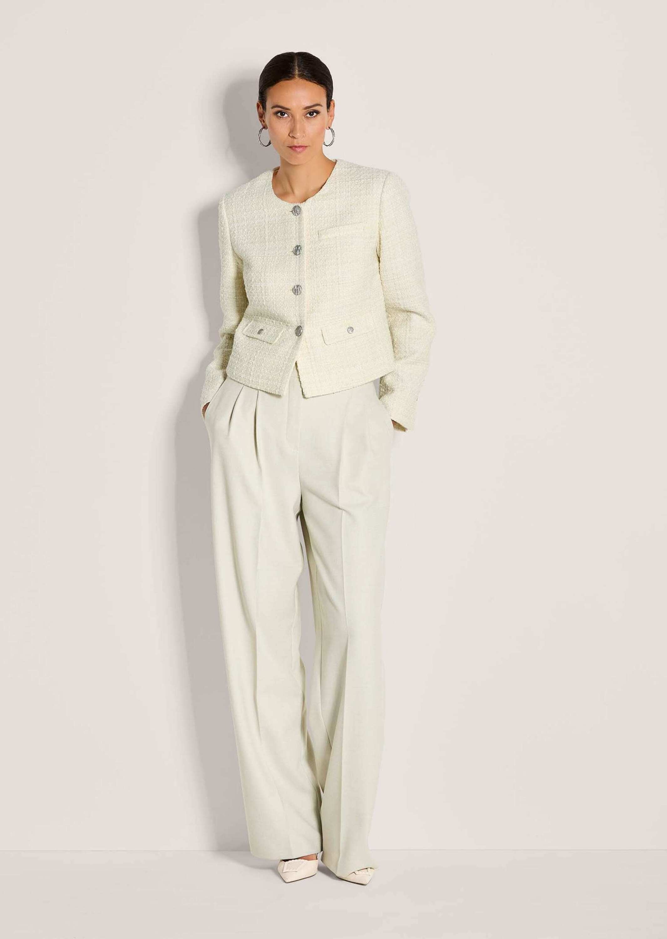 MADELEINE Jerseyblazer "Blazer Eleganter Tweed-Kurzblazer mit Metallknöpfen günstig online kaufen