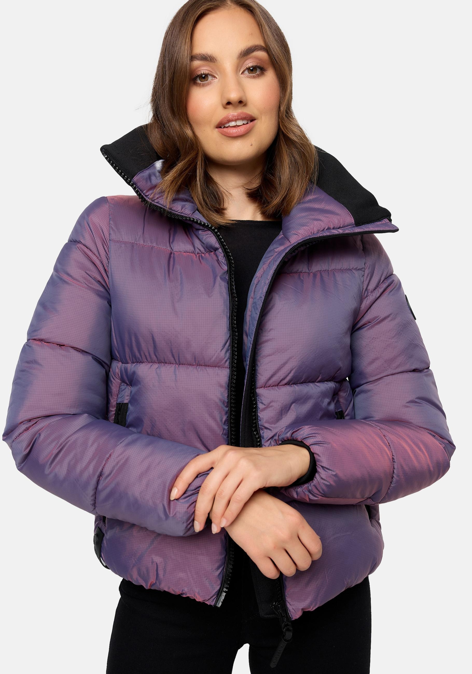 Navahoo Steppjacke "Sternschnüppchen", ohne Kapuze, Gesteppte Damen Winterjacke in Chrom-Optik