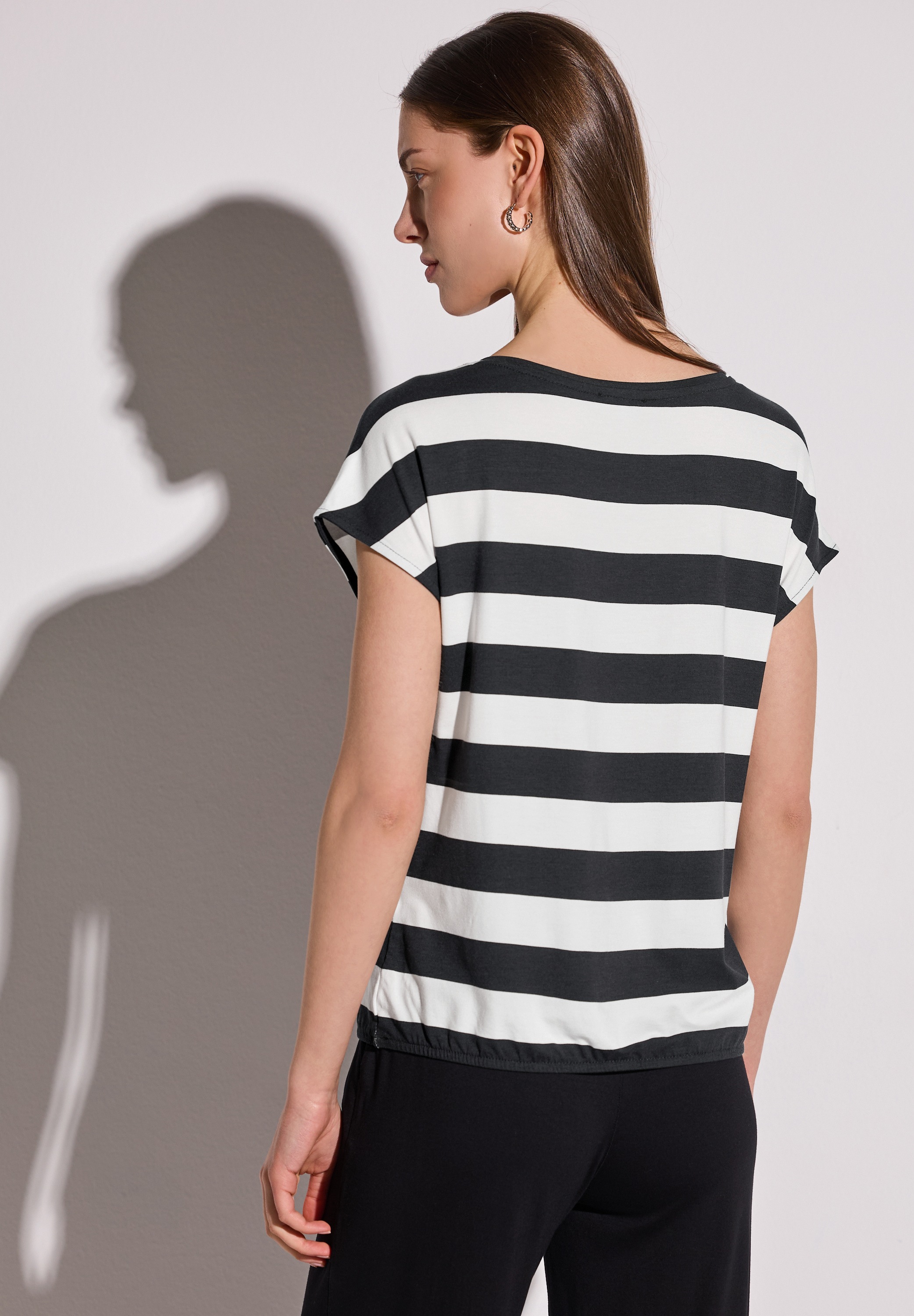 STREET ONE T-Shirt mit Elastiksaum günstig online kaufen