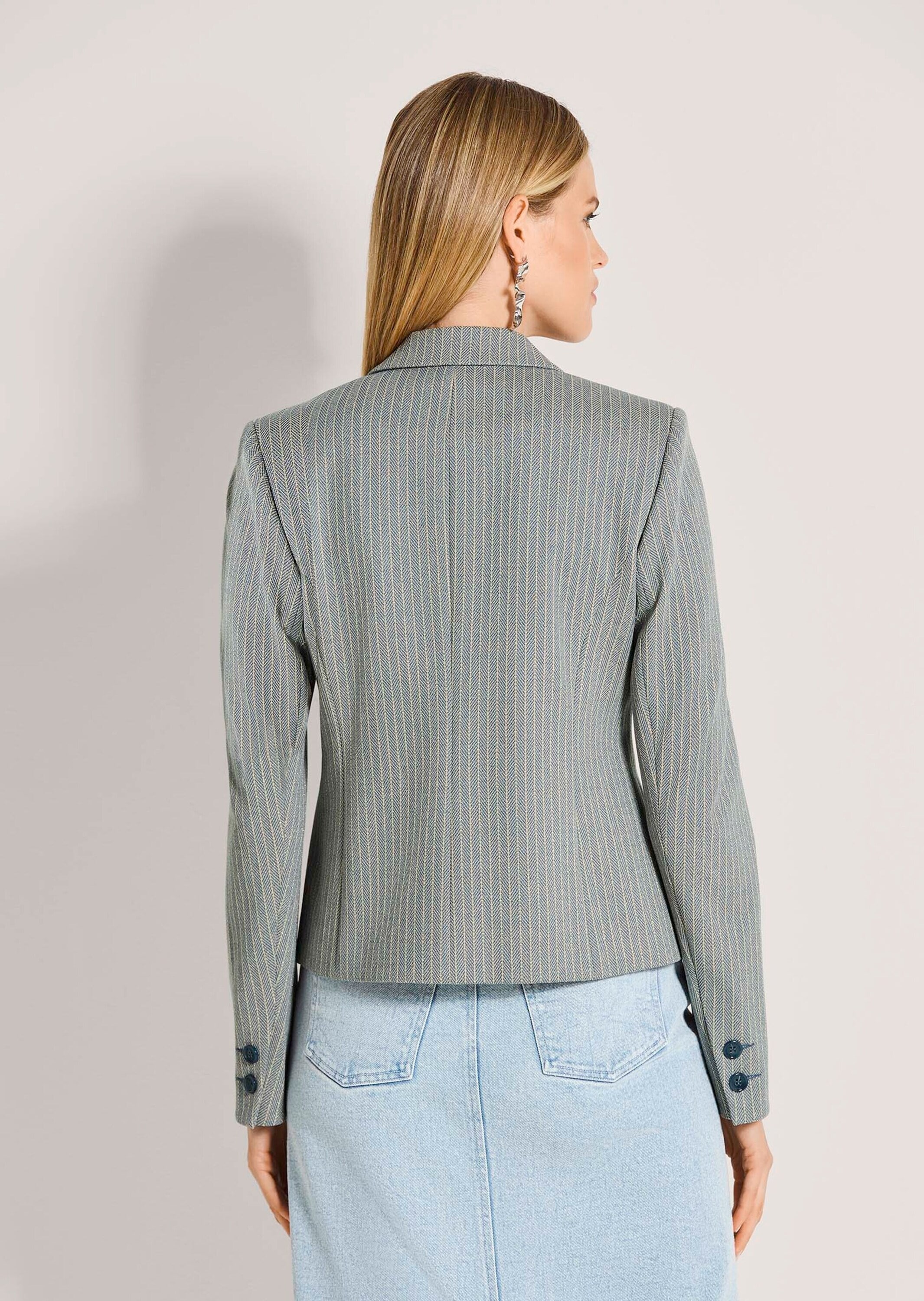 MADELEINE Jackenblazer »Blazer Kurzblazer mit Nadelstreifen« Streifenblazer mit Glanzefekt