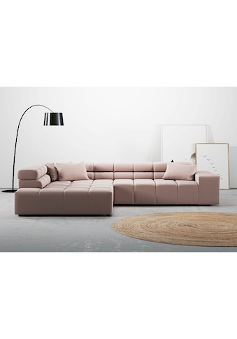 Ecksofa »Ancona incl. Kopfteilverstellung, Zierkissen Breite 319cm, L-Form«