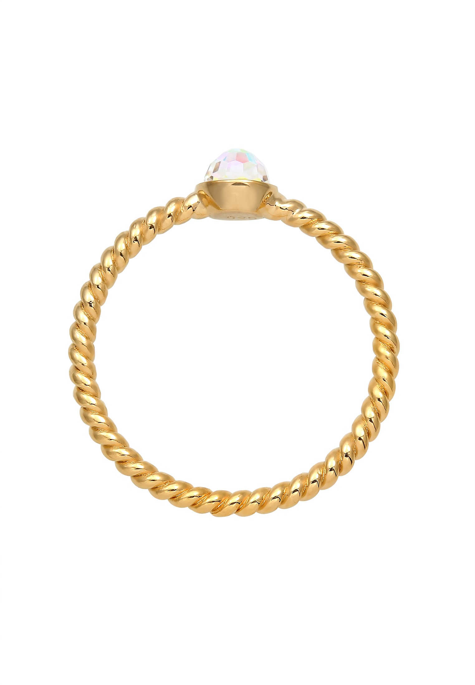 Elli Fingerring »Solitär Kristalle facettiert 925 Silber«