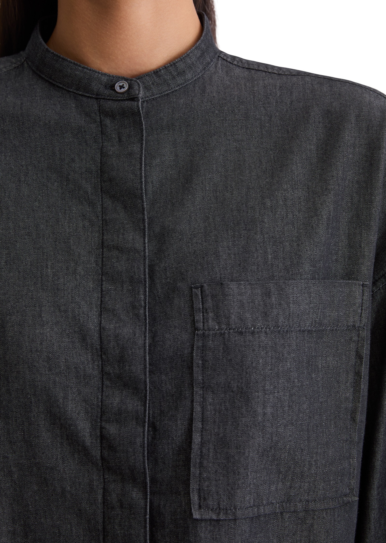 Marc O'Polo Langarmbluse »aus Bio-Baumwolle in Denim-Look«