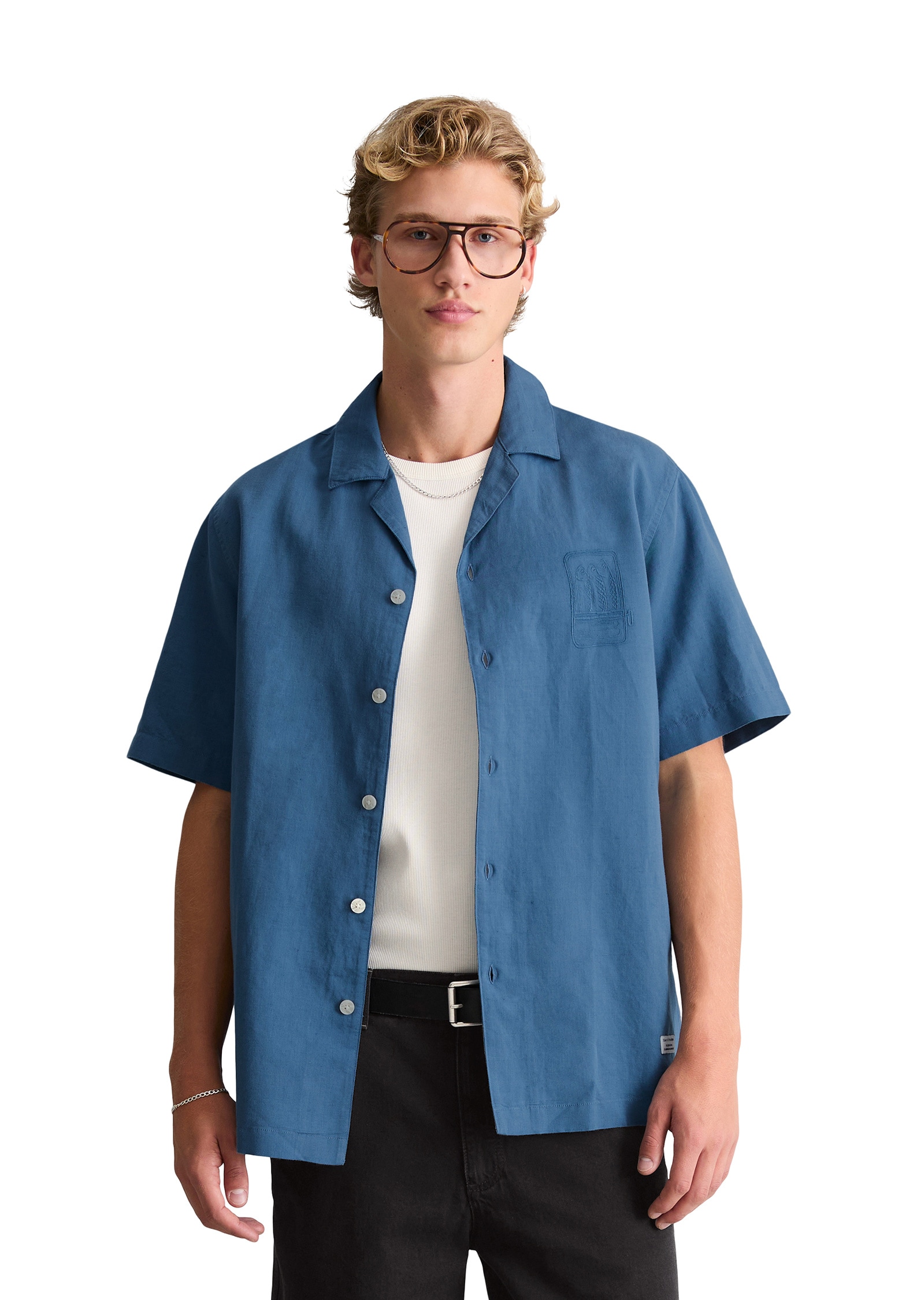 Marc O'Polo DENIM Kurzarmhemd »aus Leinen und Bio-Baumwolle«