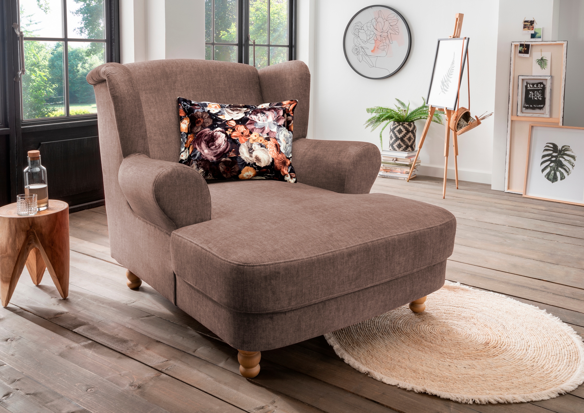 Home affaire Loveseat "Tassilo Big Mega Ohrensessel, viel Platz und bequem, Breite 121cm"