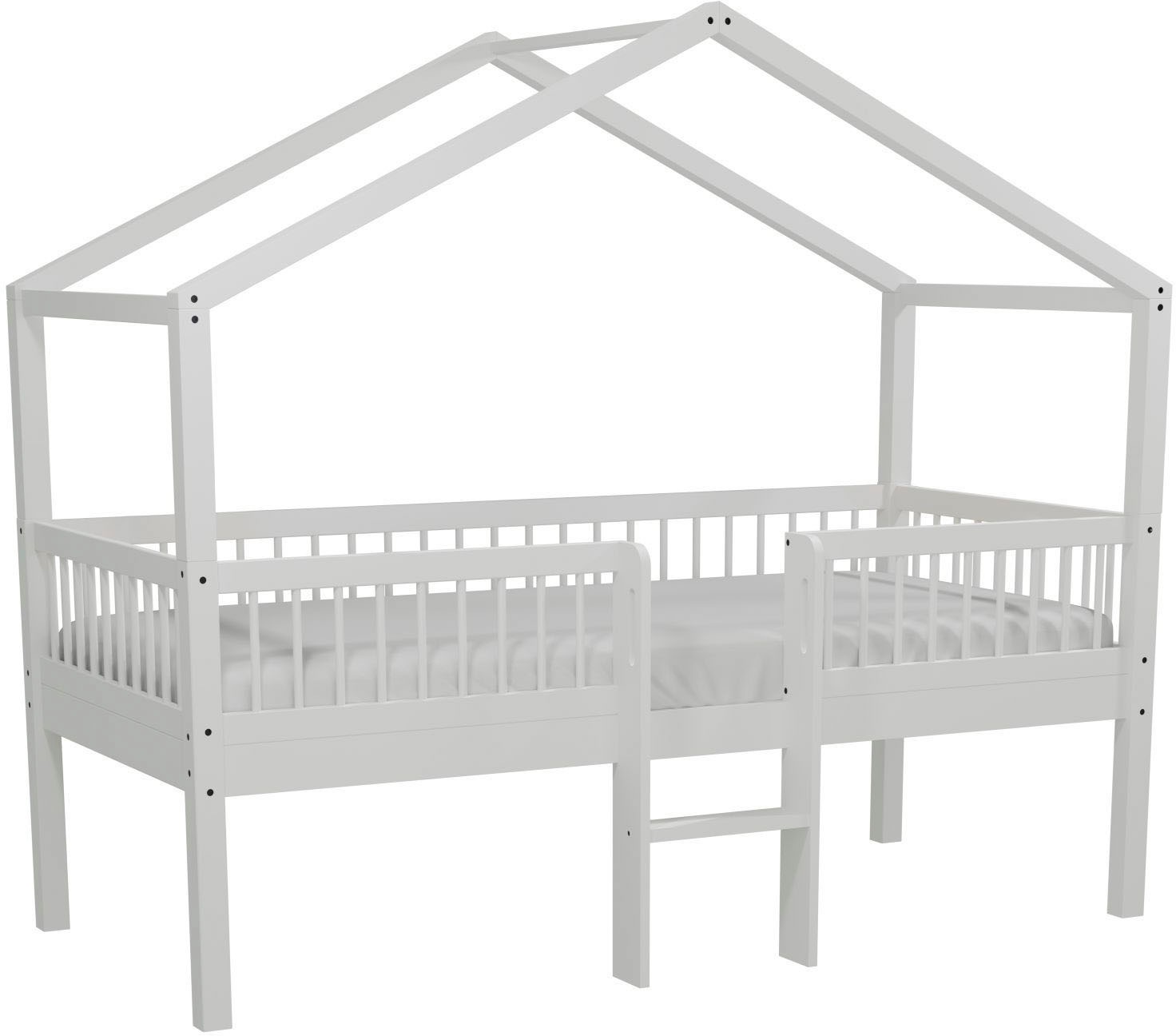 Thumbnail - Vipack Hausbett "Forrest ist ein hochwertiges Massivholz Haus Bett "Made in Europe"" inkl. Rolllattenrost, Dachaufbau, A...