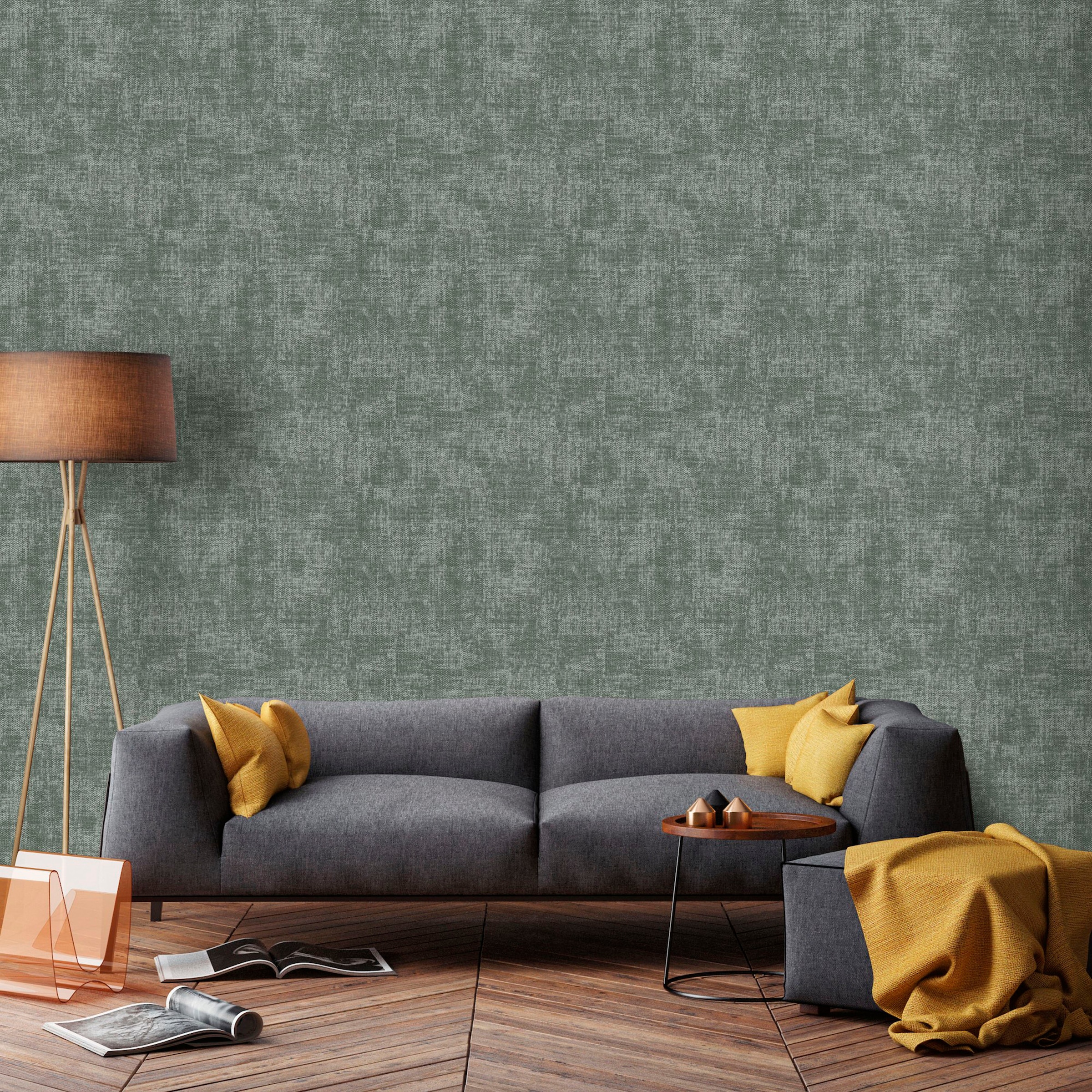 Art for the home Vliestapete »Stof Zara groen«, 1000 cm Länge
