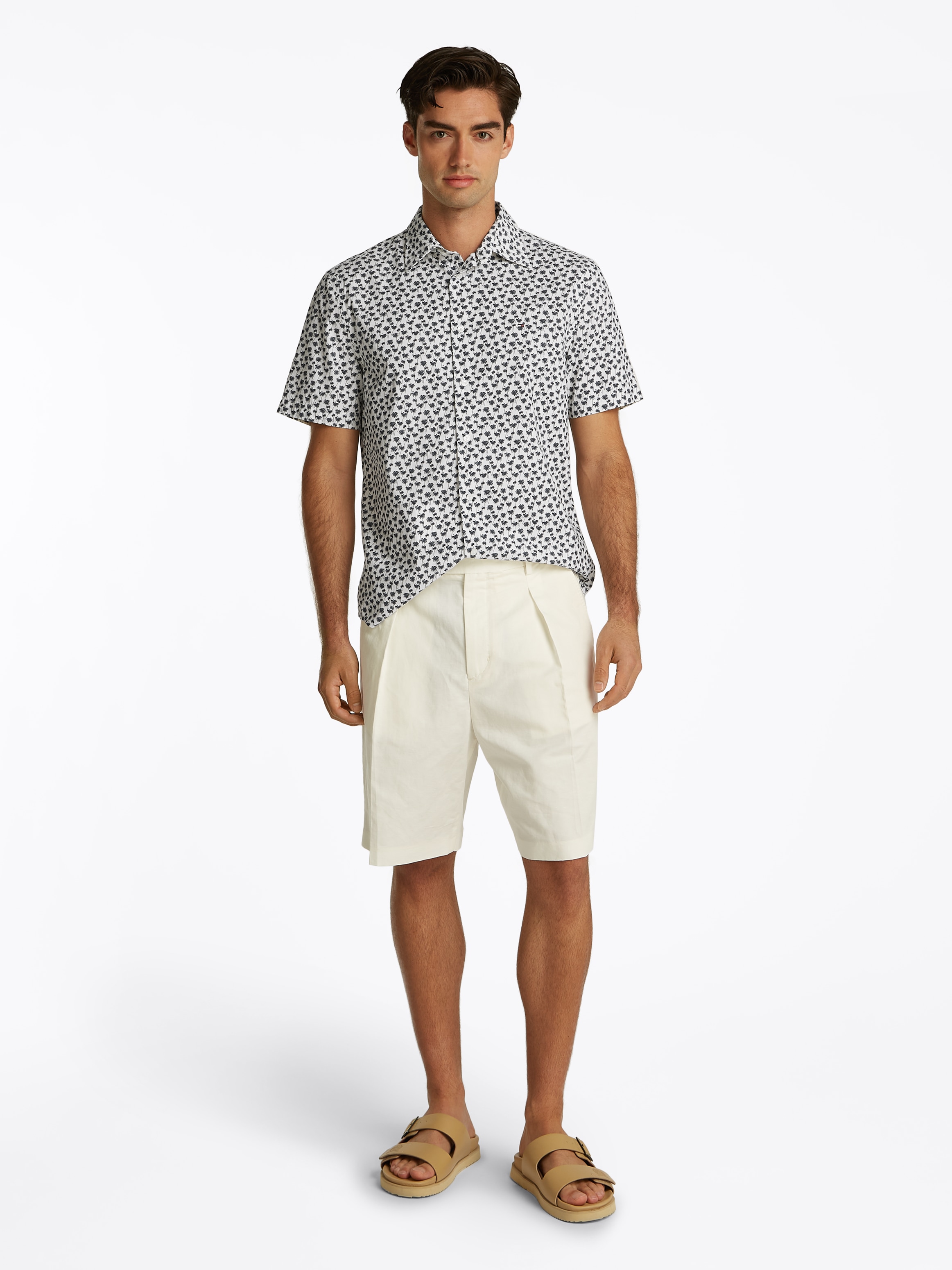 Tommy Hilfiger Kurzarmhemd »FLEX POPLIN PALM SS SF SHIRT«