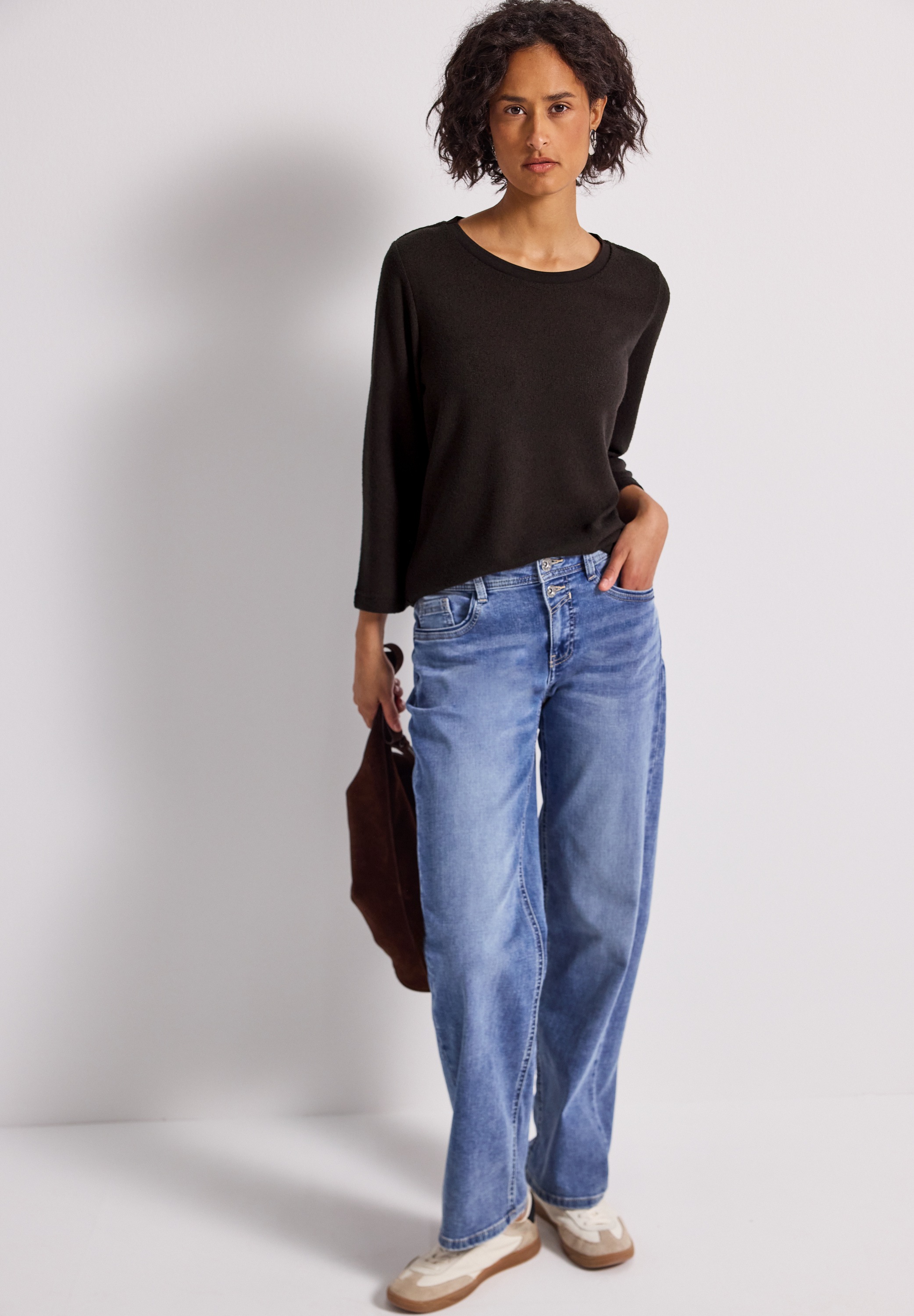 Thumbnail - STREET ONE 3/4-Arm-Shirt in Strick-Look Qualität