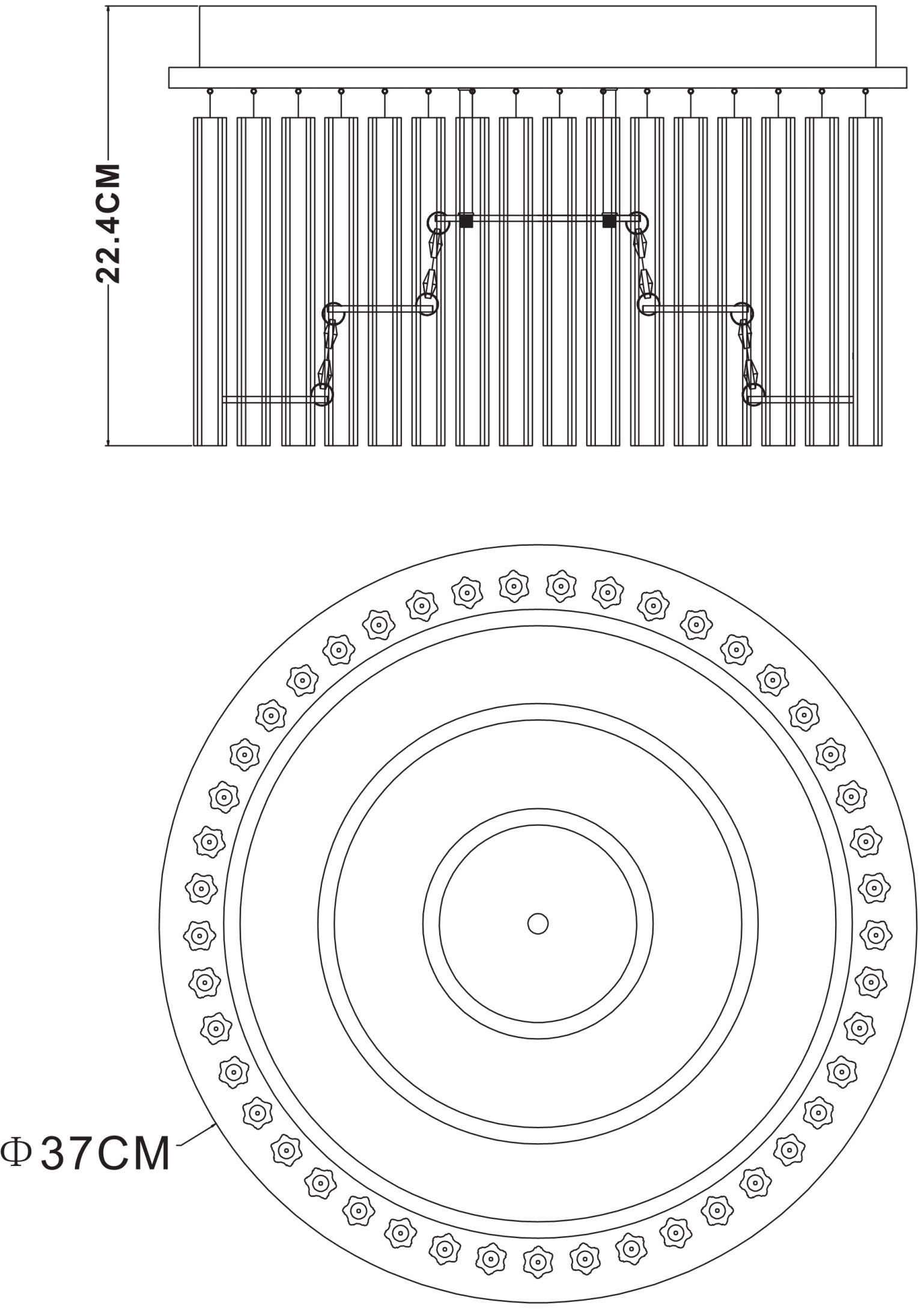 GLOBO LIGHTING LED Deckenleuchte »JOYCE«, Leuchtmittel LED-Modul | LED fest integriert, Glaskristalle, Deckenlampe, Glasstäbe, Wohn und Essbereich
