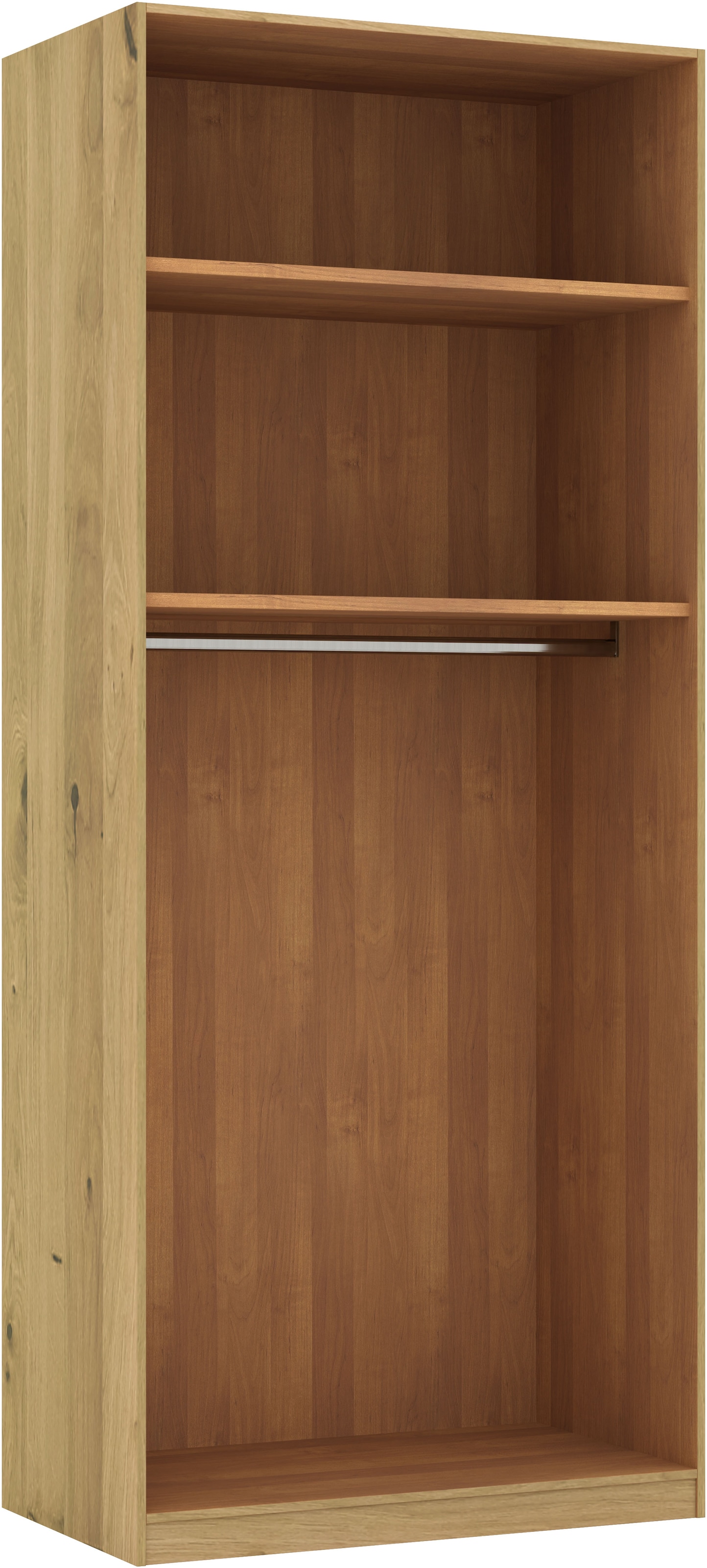 Musterring Drehtürenschrank »Savona, Kleiderschrank, Schrank, Garderobe, teilmassiv Eiche«, (mit Türdämpfern, mit Spiegel oder Glas, extra Böden, MADE IN GERMANY), Türen in Bianco-Eiche massiv, Spiegel-/Glastüren, verschiedene Größen