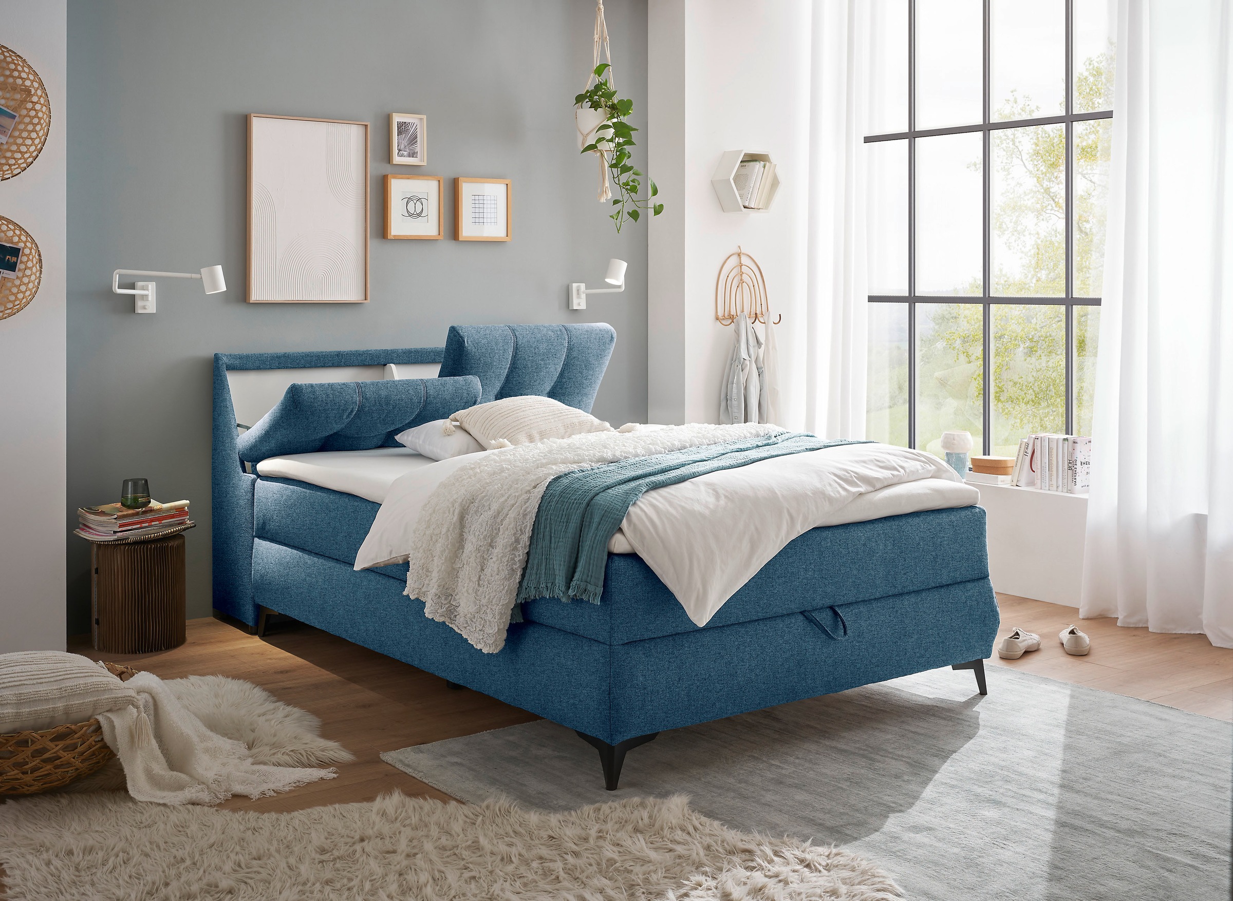 ED EXCITING DESIGN Boxbett »Atlantis«, mit Bettkasten und Stauraum im Kopfteil